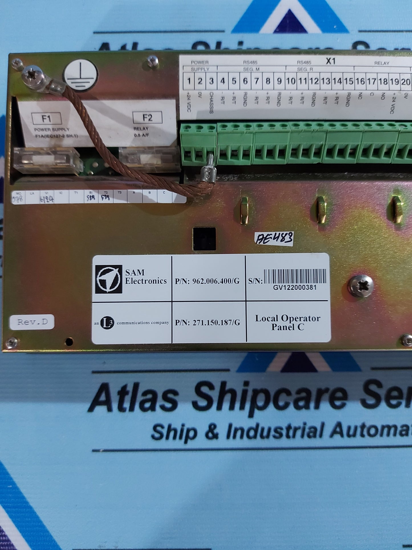 SAM ELECTRONICS GEAMAR MONITORING AND CONTROL SYSTEM MCS 40M P/N 962.006.400/G