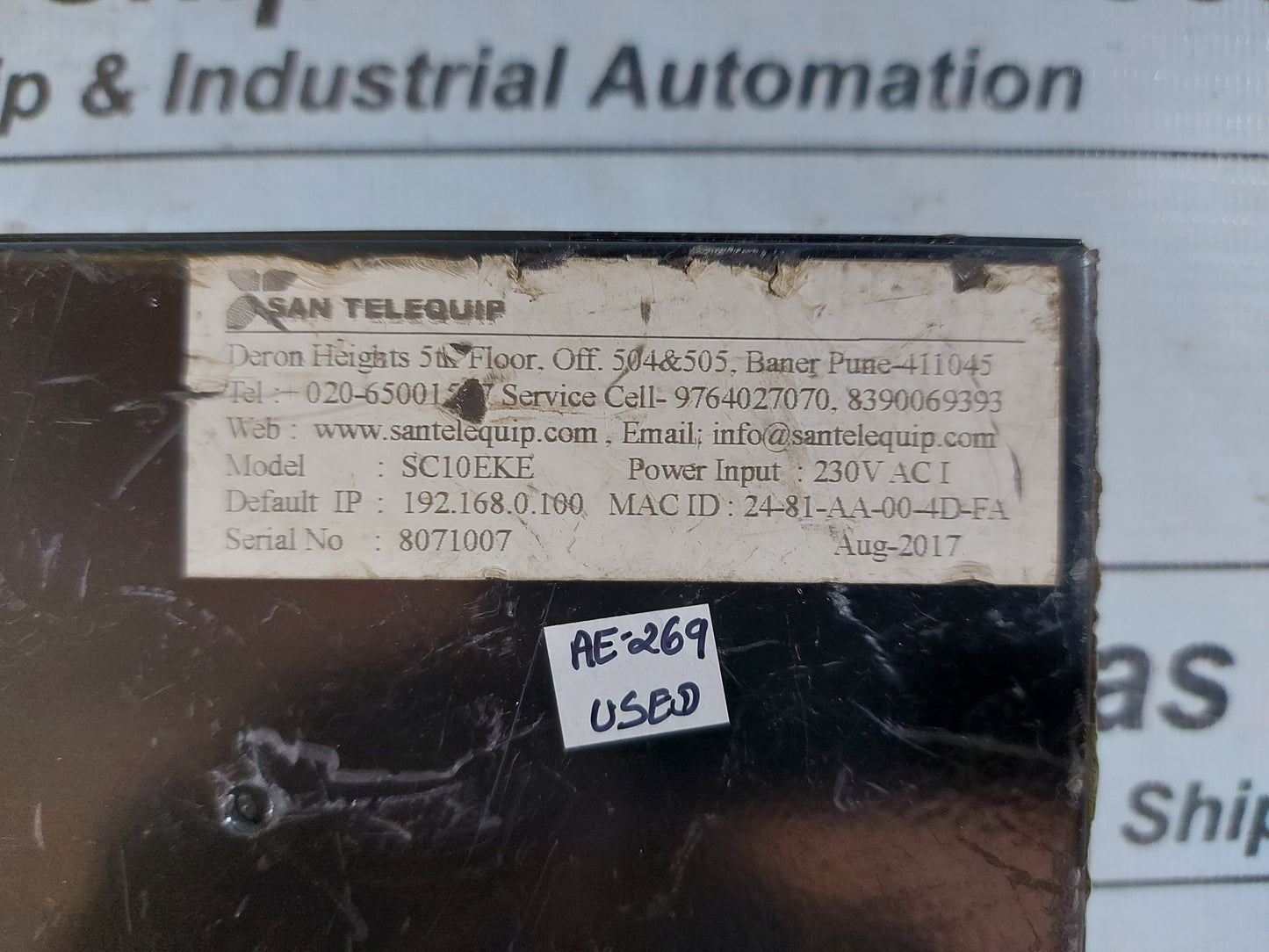 SAN TELEQUIP SC10EKE SERIAL TO ETHERNET CONVERTER