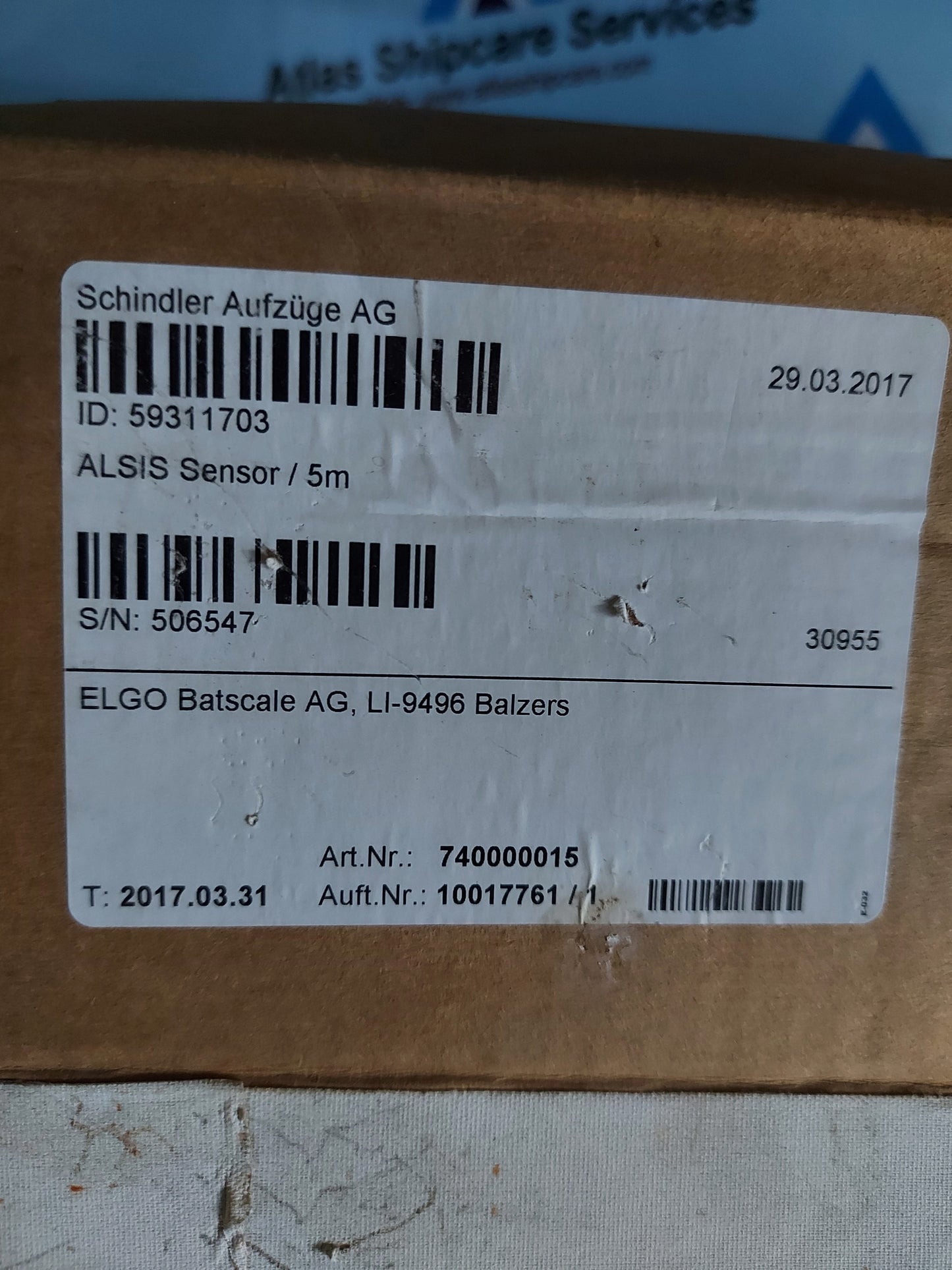 SCH ELEVATOR SENSOR ELCOM LIMAX-003-05.0-4-SSI-UGXV