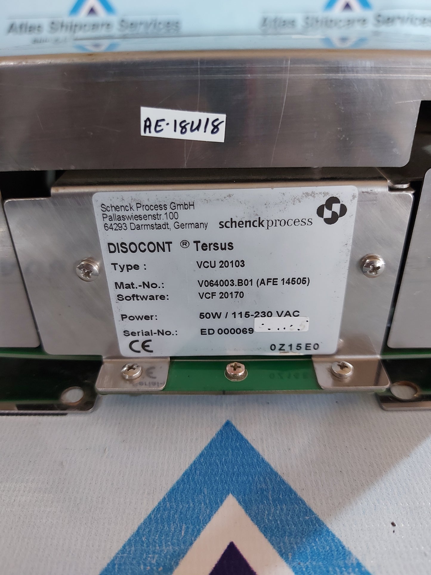 SCHENCK PROCESS DISOCONT TERSUS VCU 20103 CENTRAL CONTROL UNIT