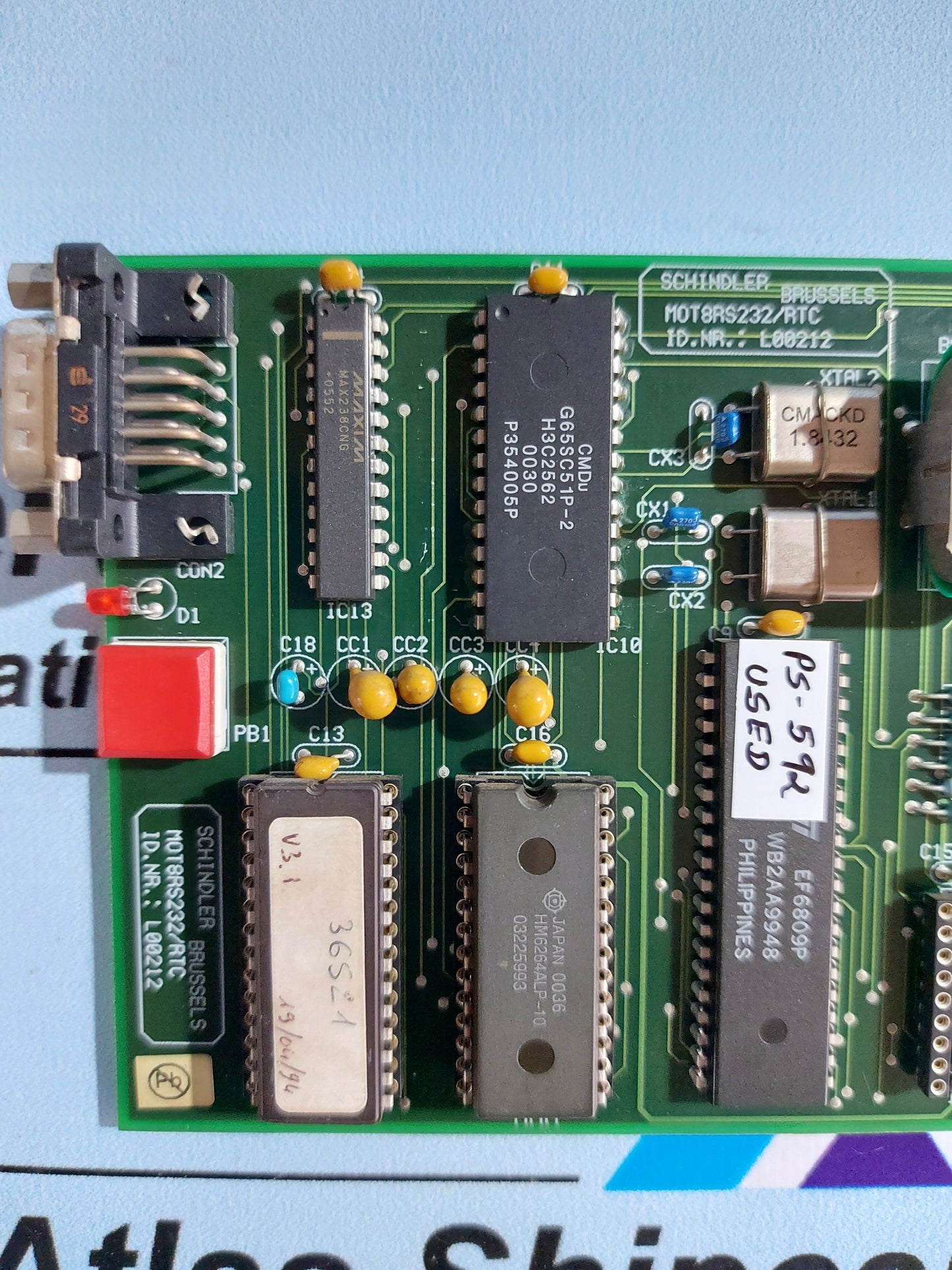 SCHINDLER BRUSSELS MOT8RS232 L00212 ELEVATOR BOARD