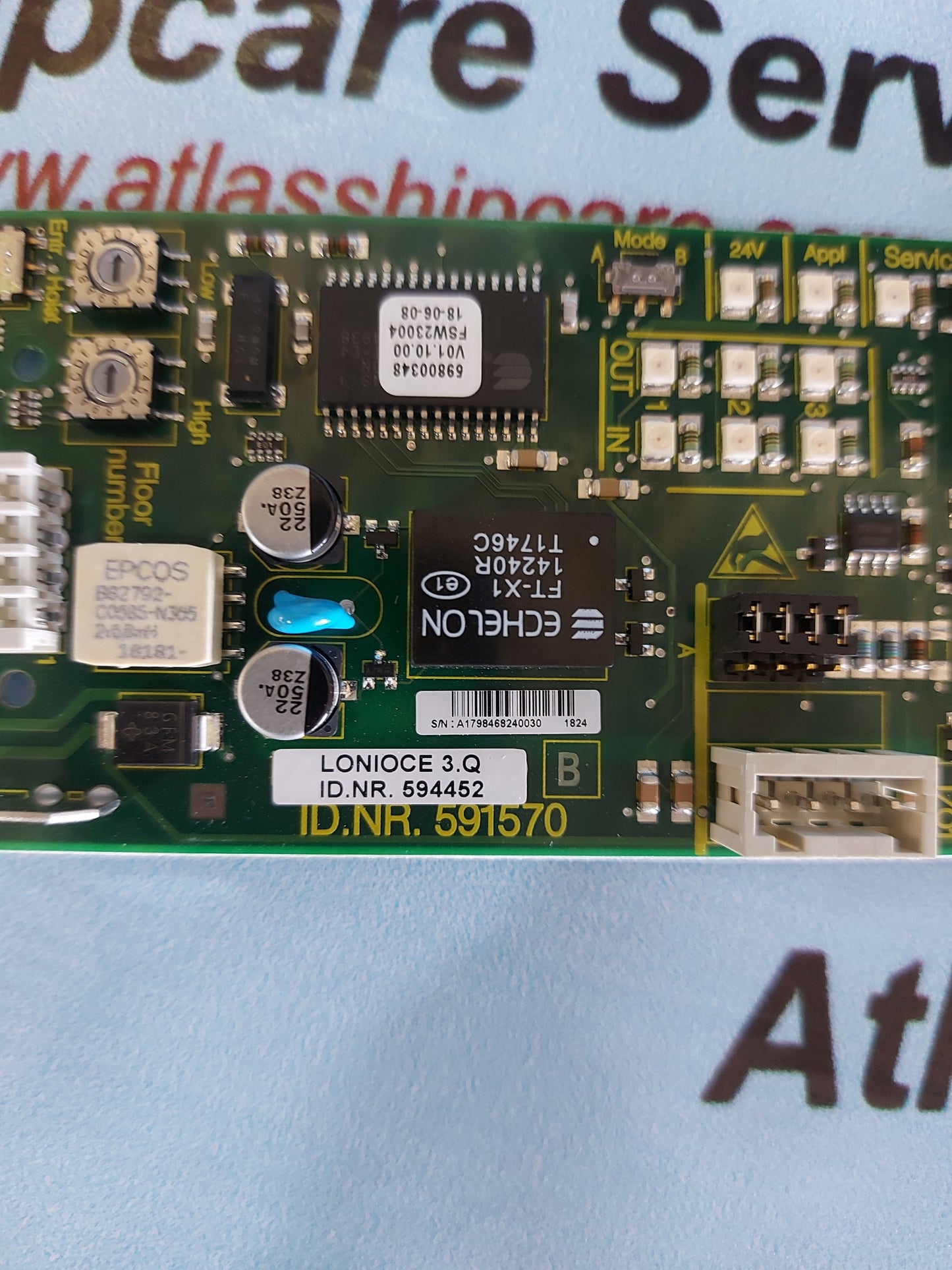 SCHINDLER LONIOCE 3.Q 594452 ELEVATOR BOARD
