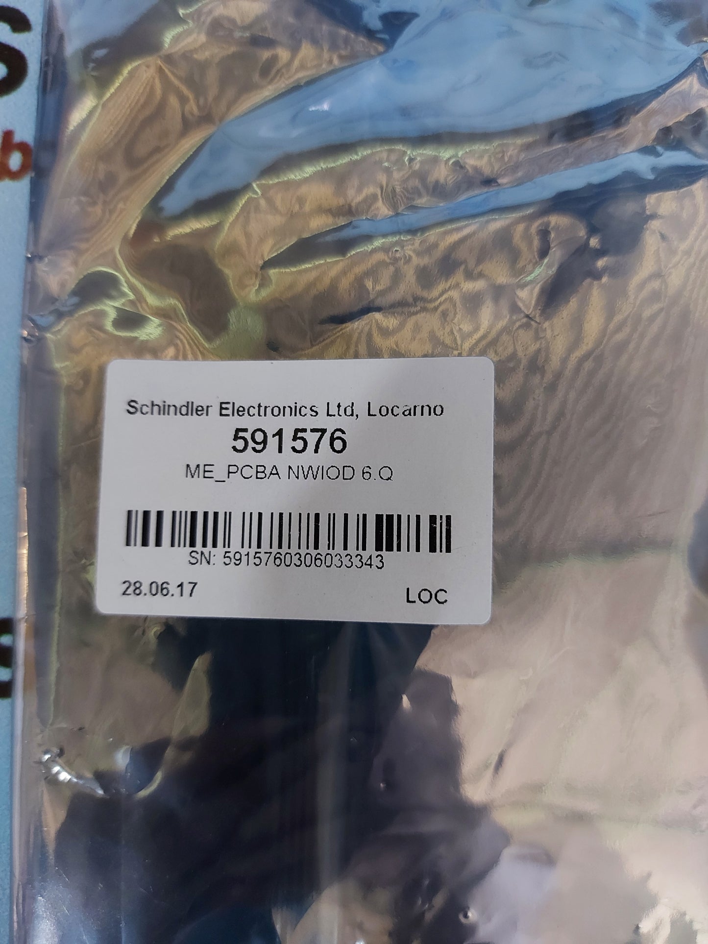 SCHINDLER NWIOD 6.Q 591576 ELEVATOR CONTROL BOARD