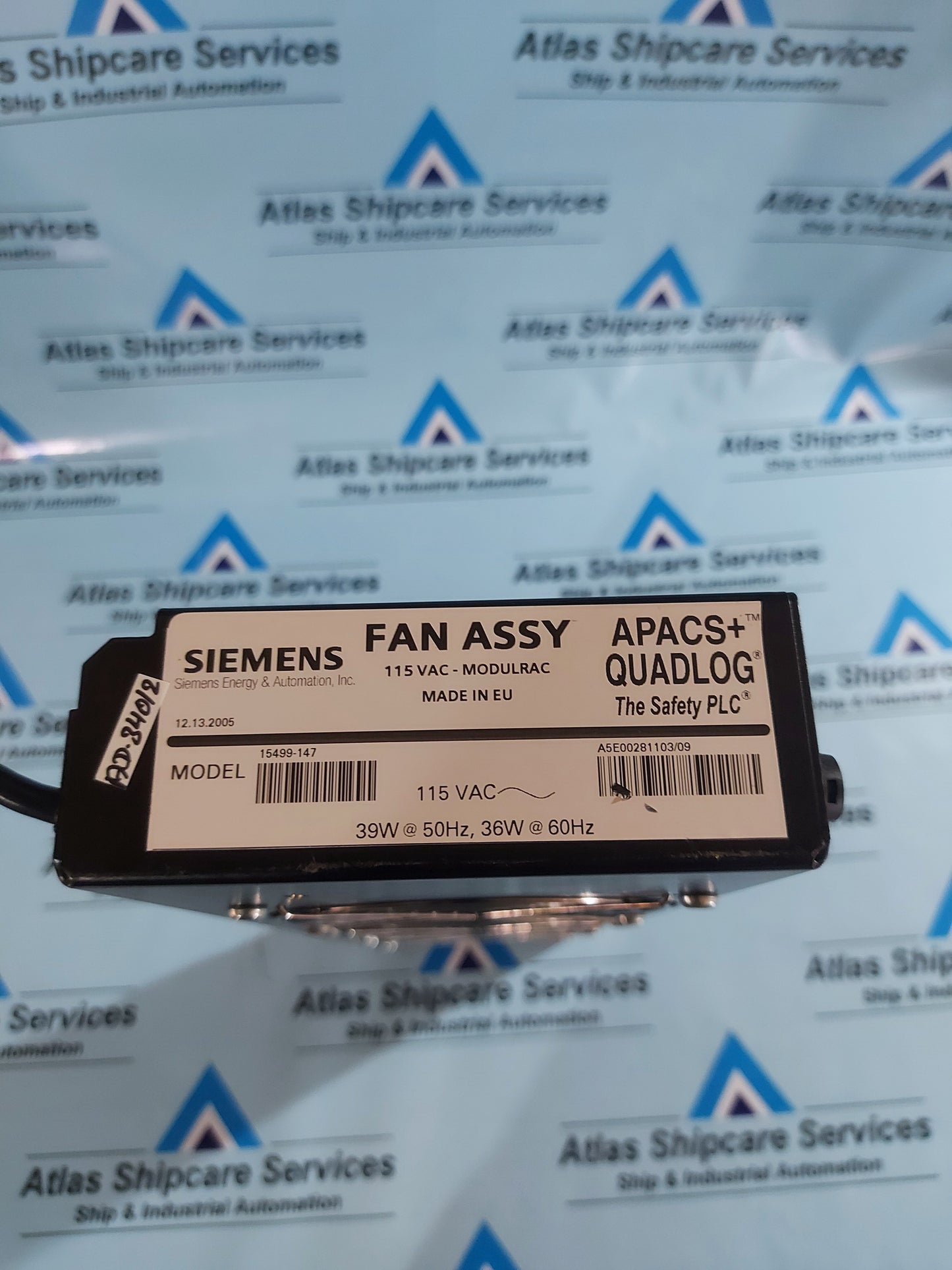 SIEMENS 15499-147 APACS+ QUADLOG FAN ASSY 115 VAC-MODULRAC
