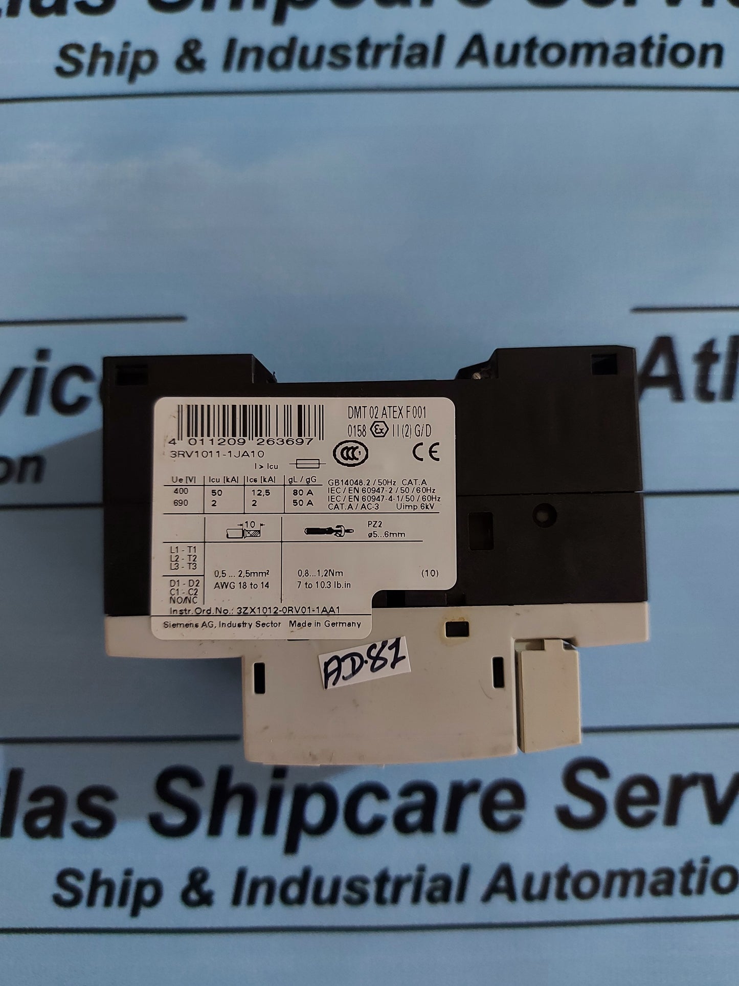 SIEMENS 3RV1011-1JA10 7-10A CIRCUIT BREAKER