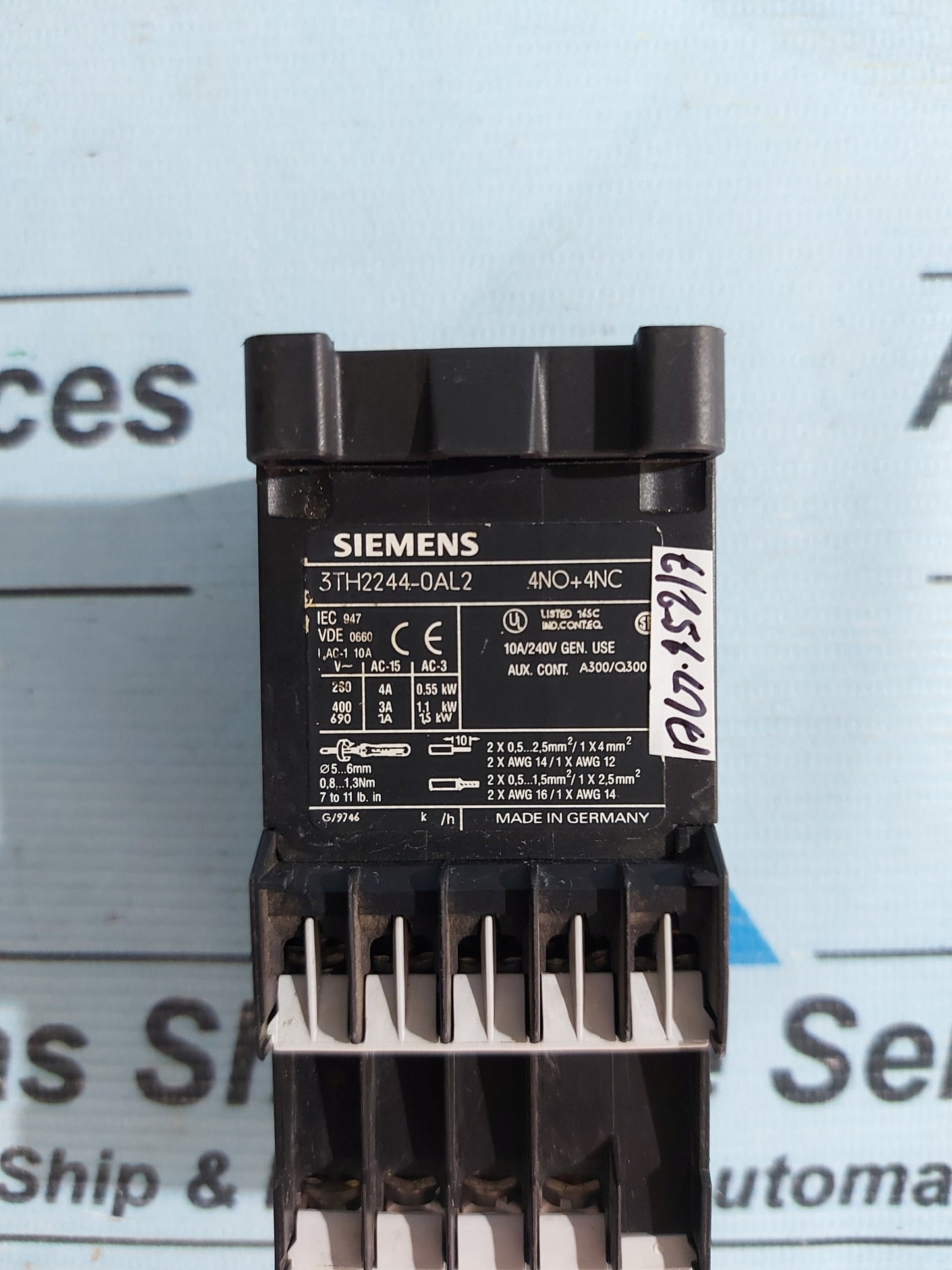 SIEMENS 3TH2244-0AL2 CONTROL RELAY AG152