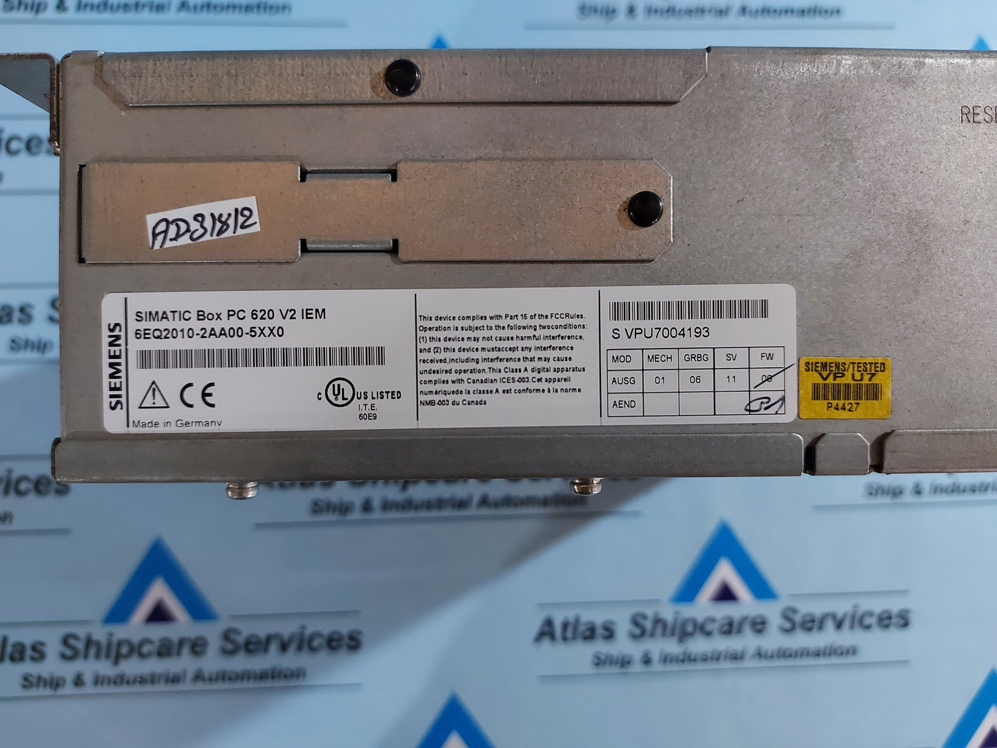 SIEMENS 6EQ2010-2AA00-5XX0 SIMATIC BOX PC 620 V2 IEM