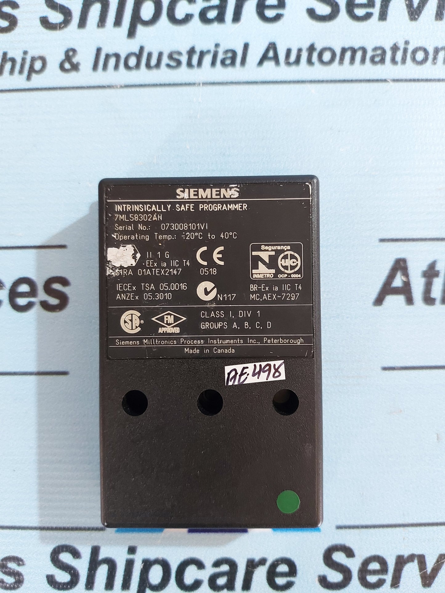 SIEMENS 7ML58302AH INTRINSICALLY SAFE PROGRAMMER