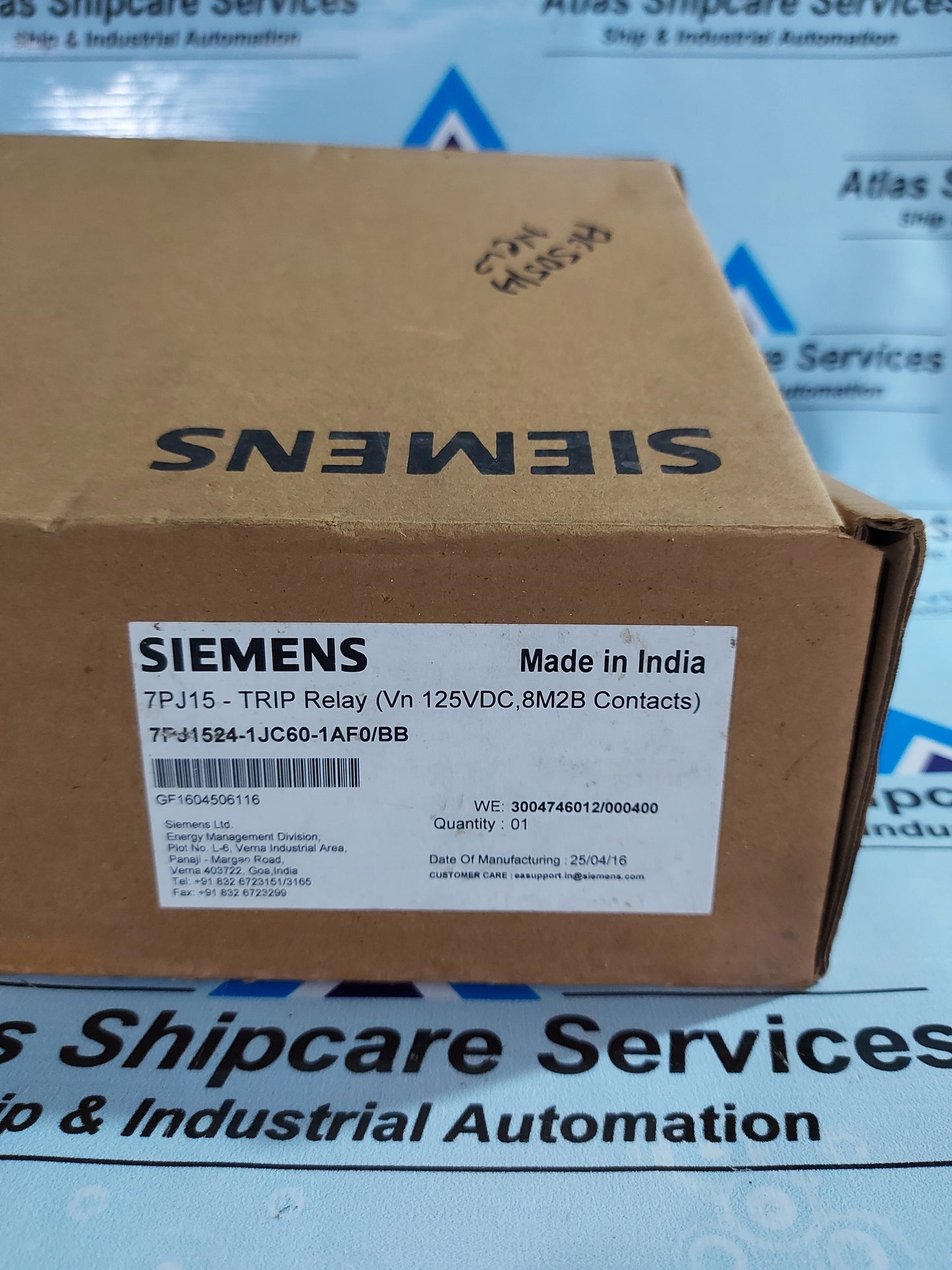 SIEMENS 7PJ1524-1JC60-1AF0/BB HIGH SPEED TRIP RELAY