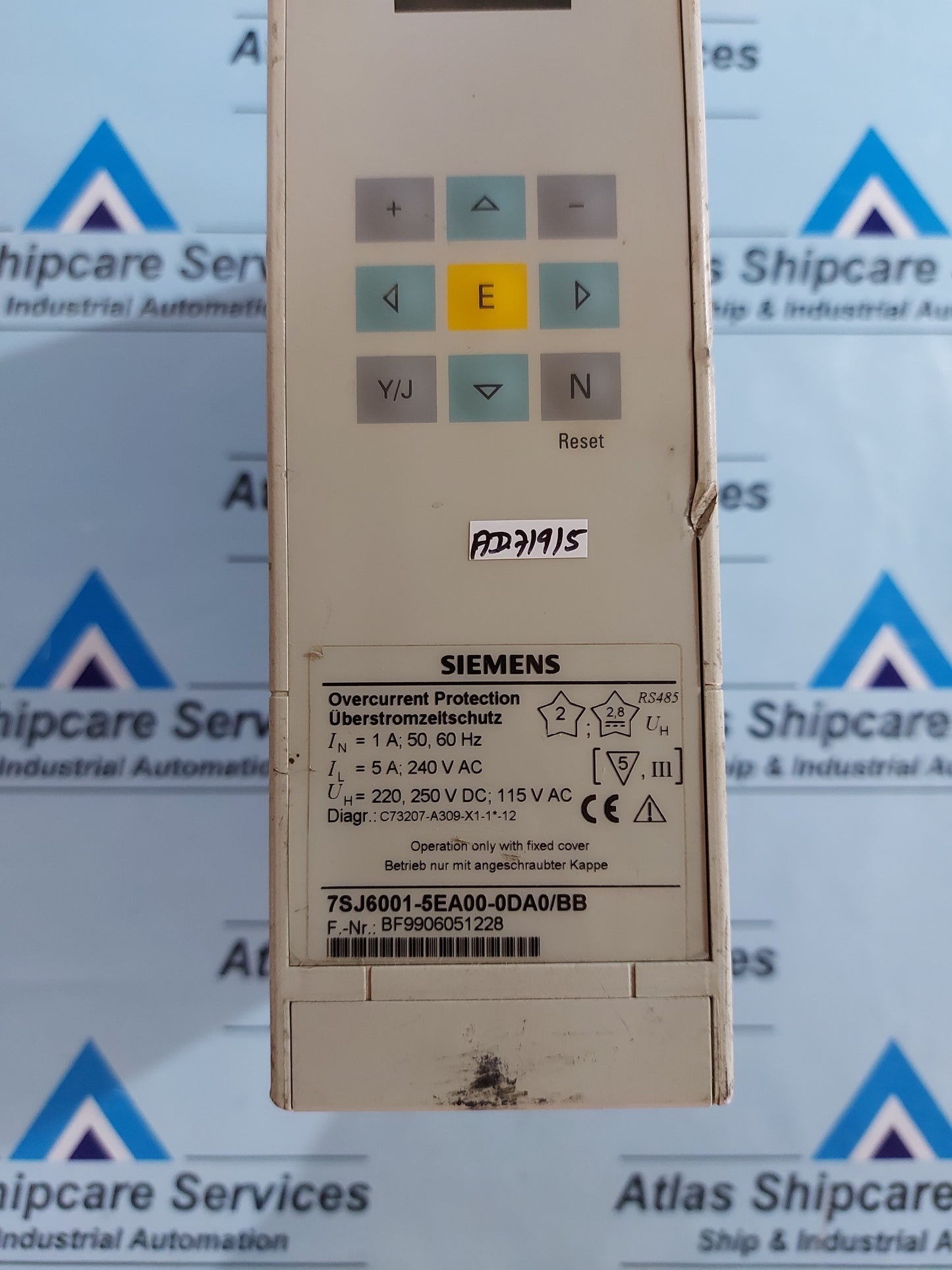 SIEMENS 7SJ6001-5EA00-0DA0/BB OVERCURRENT PROTECTION