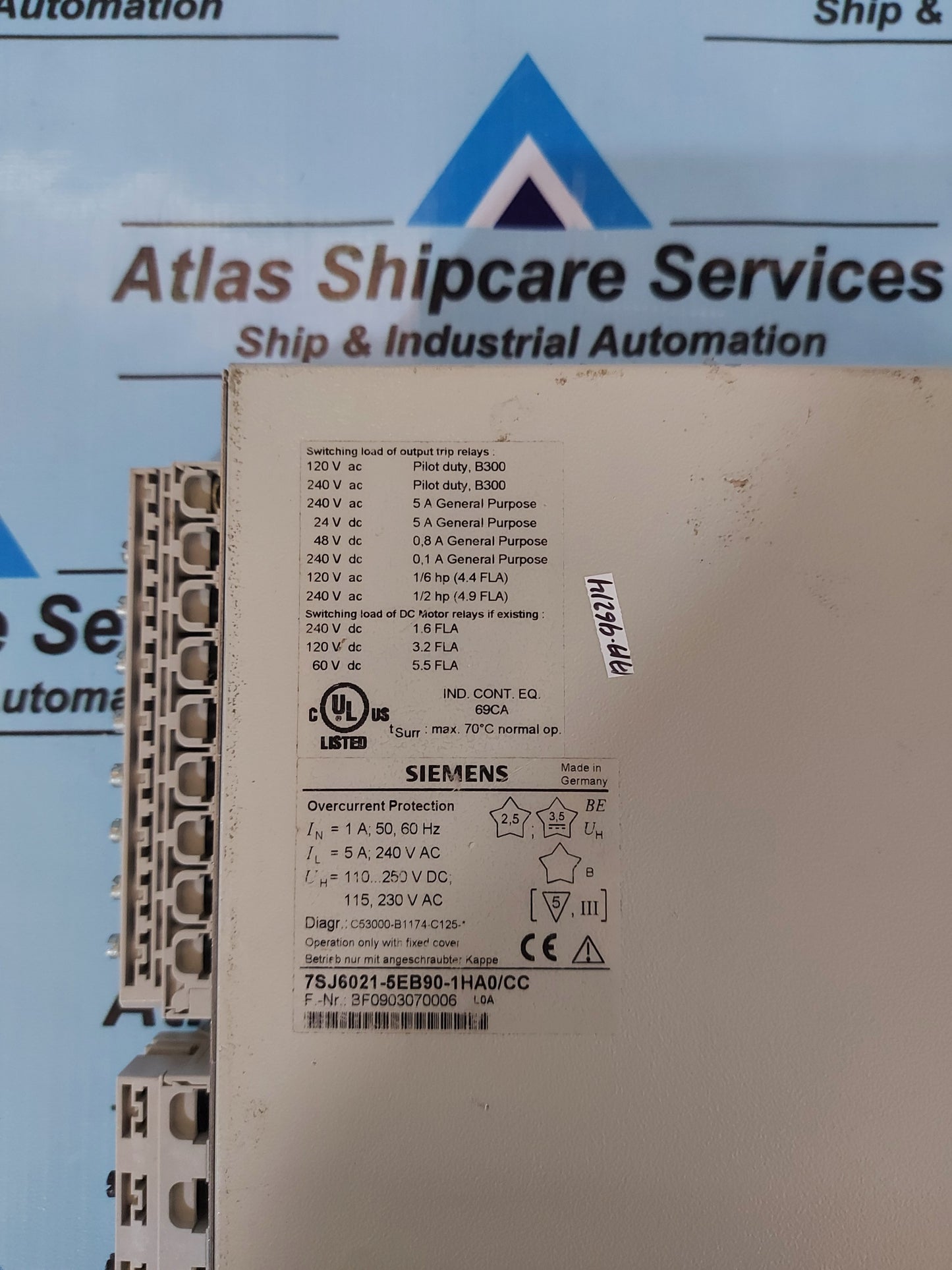 SIEMENS 7SJ6021-5EB20-1FA0/CC OVERCURRENT PROTECTION RELAY