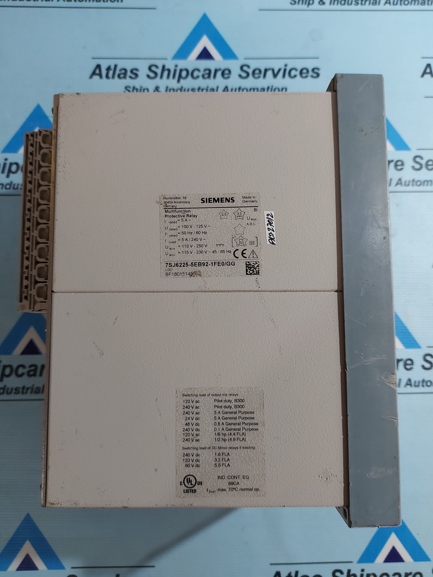 SIEMENS 7SJ62 SIPROTEC 7SJ6225-5EB92-1FE0/GG MULTIFUNCTION PROTECTION RELAY AG270