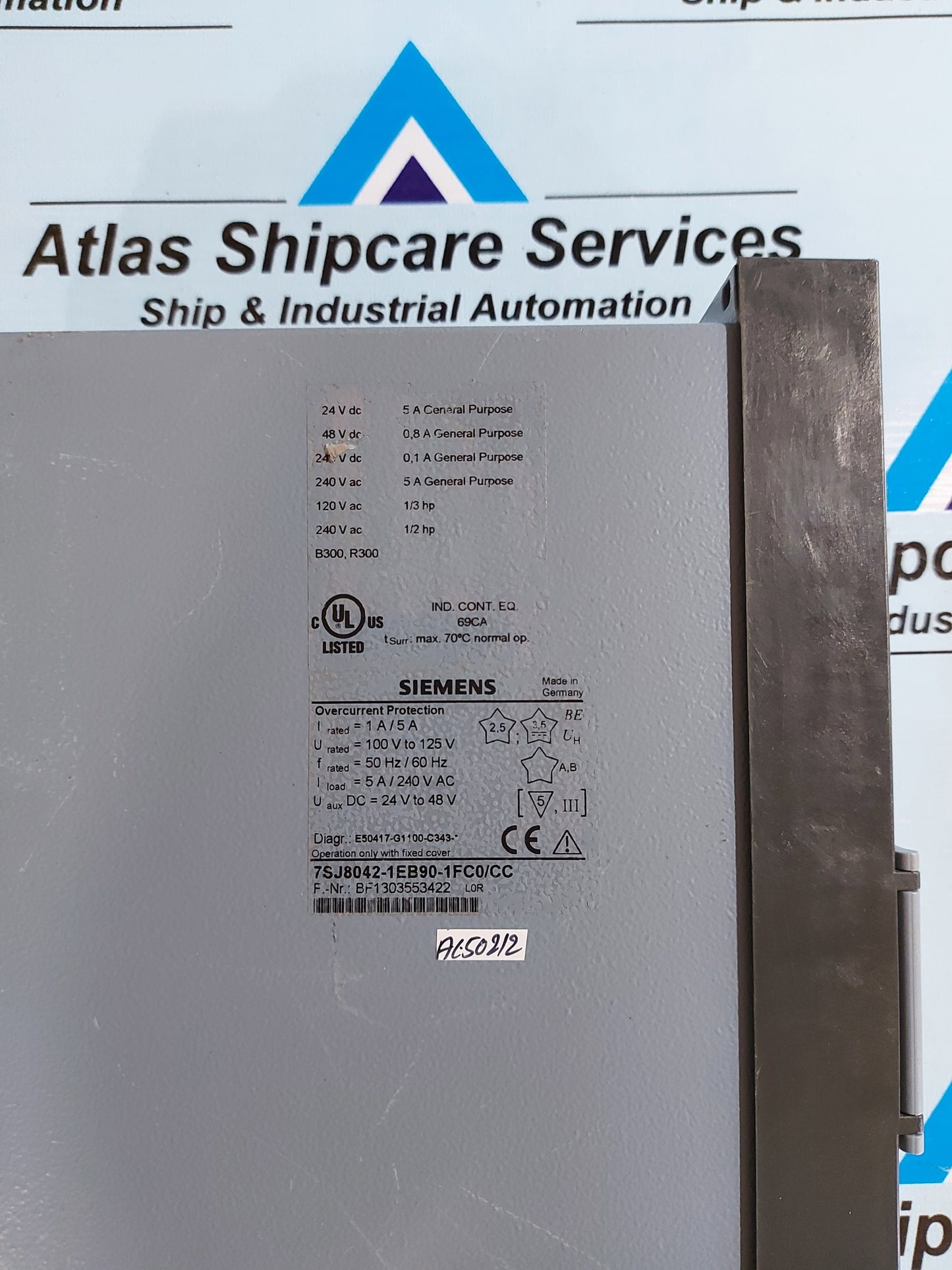 SIEMENS 7SJ8042-1EB90-1FC0/CC OVERLOAD PROTECTION RELAY