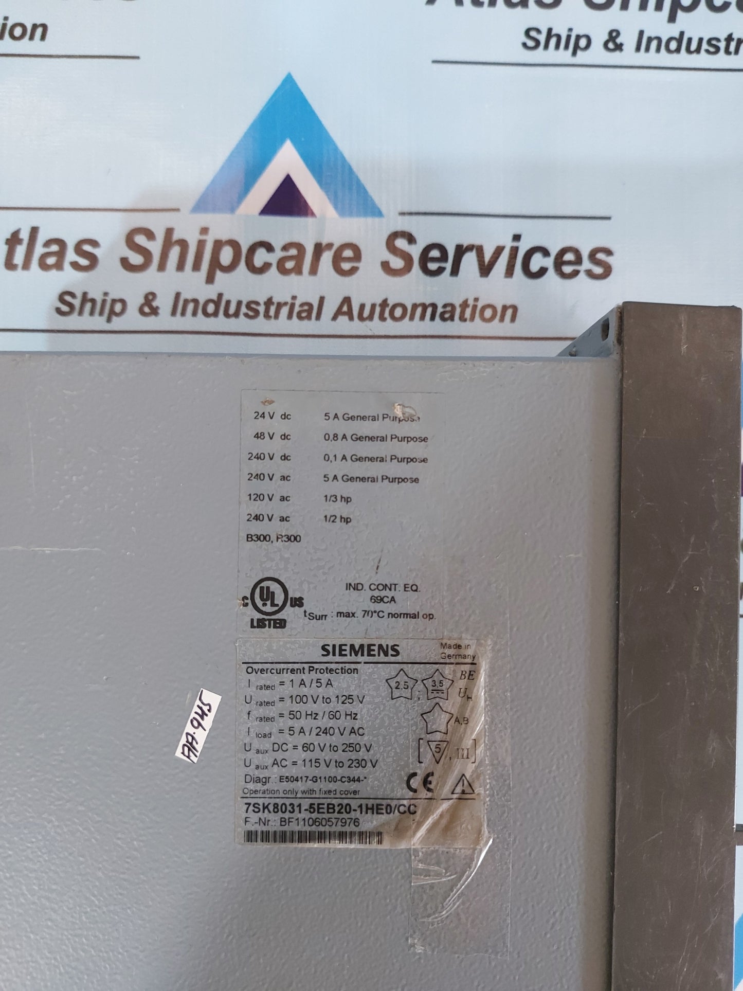 SIEMENS 7SK8031-5EB20-1HE0/CC OVERCURRENT PROTECTION RELAY