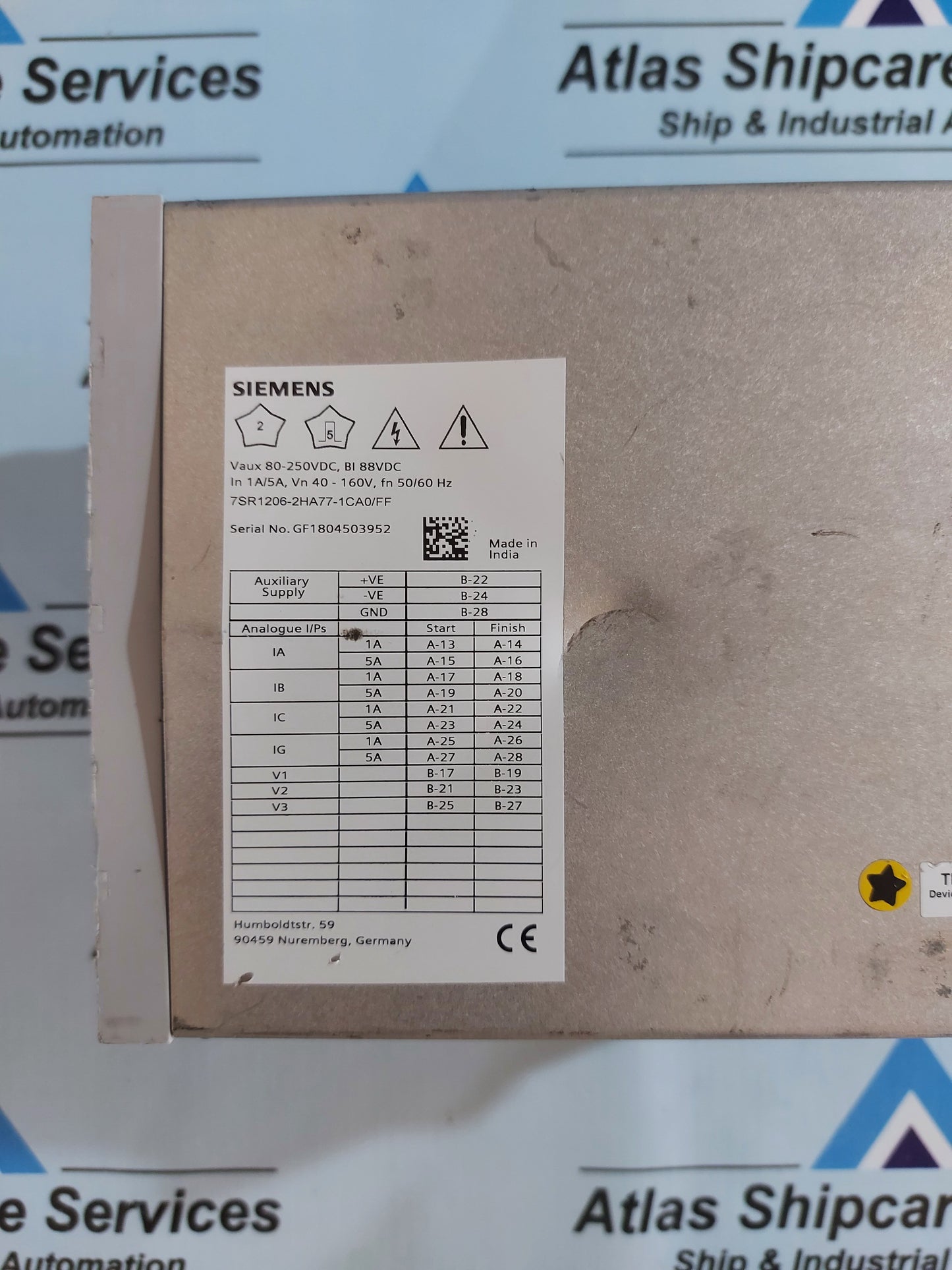 SIEMENS 7SR1206-2HA77-1CA0/FF DIRECTIONAL OVERCURRENT RELAY