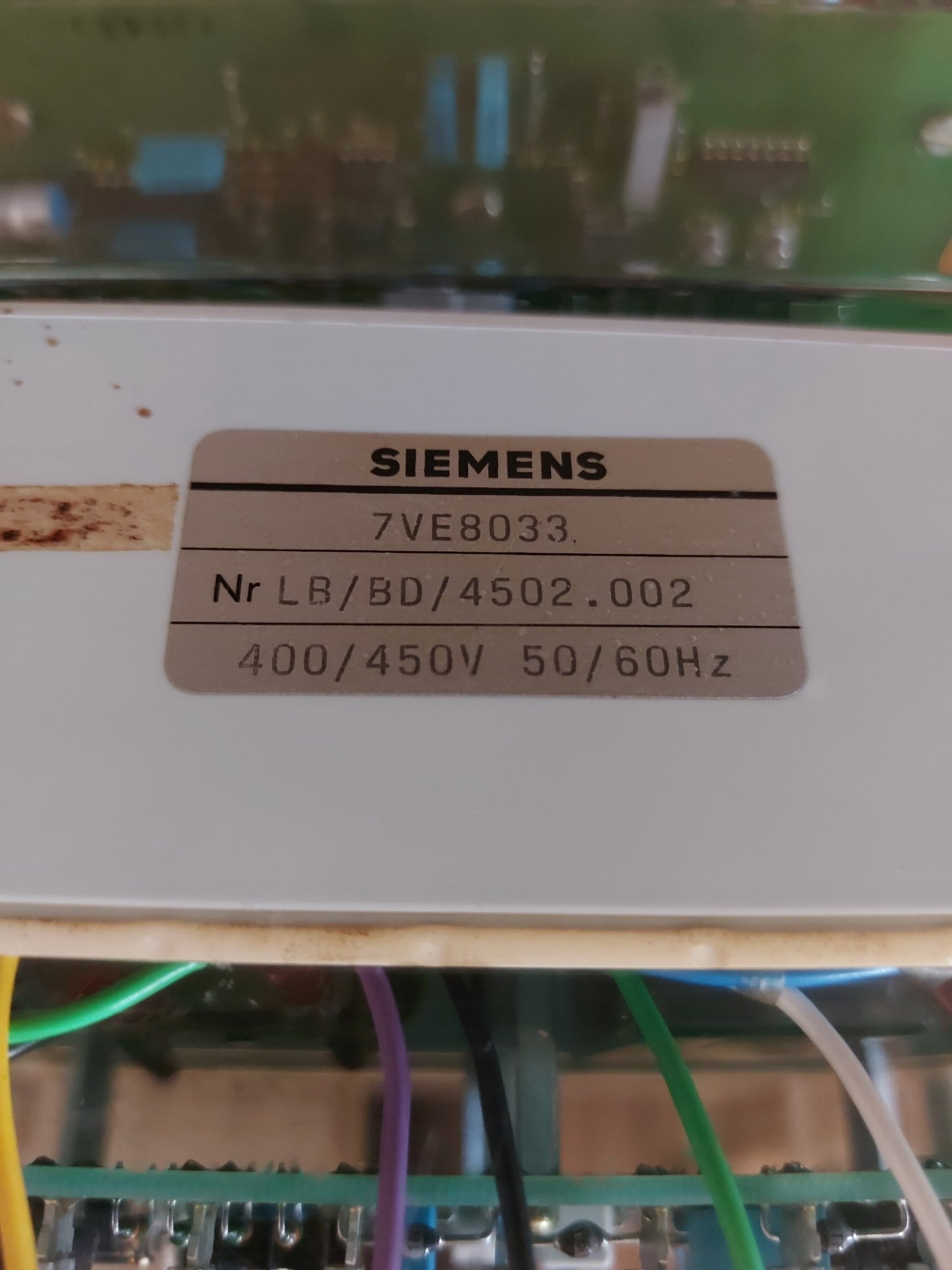 SIEMENS 7VE8033 CONTROL RELAY