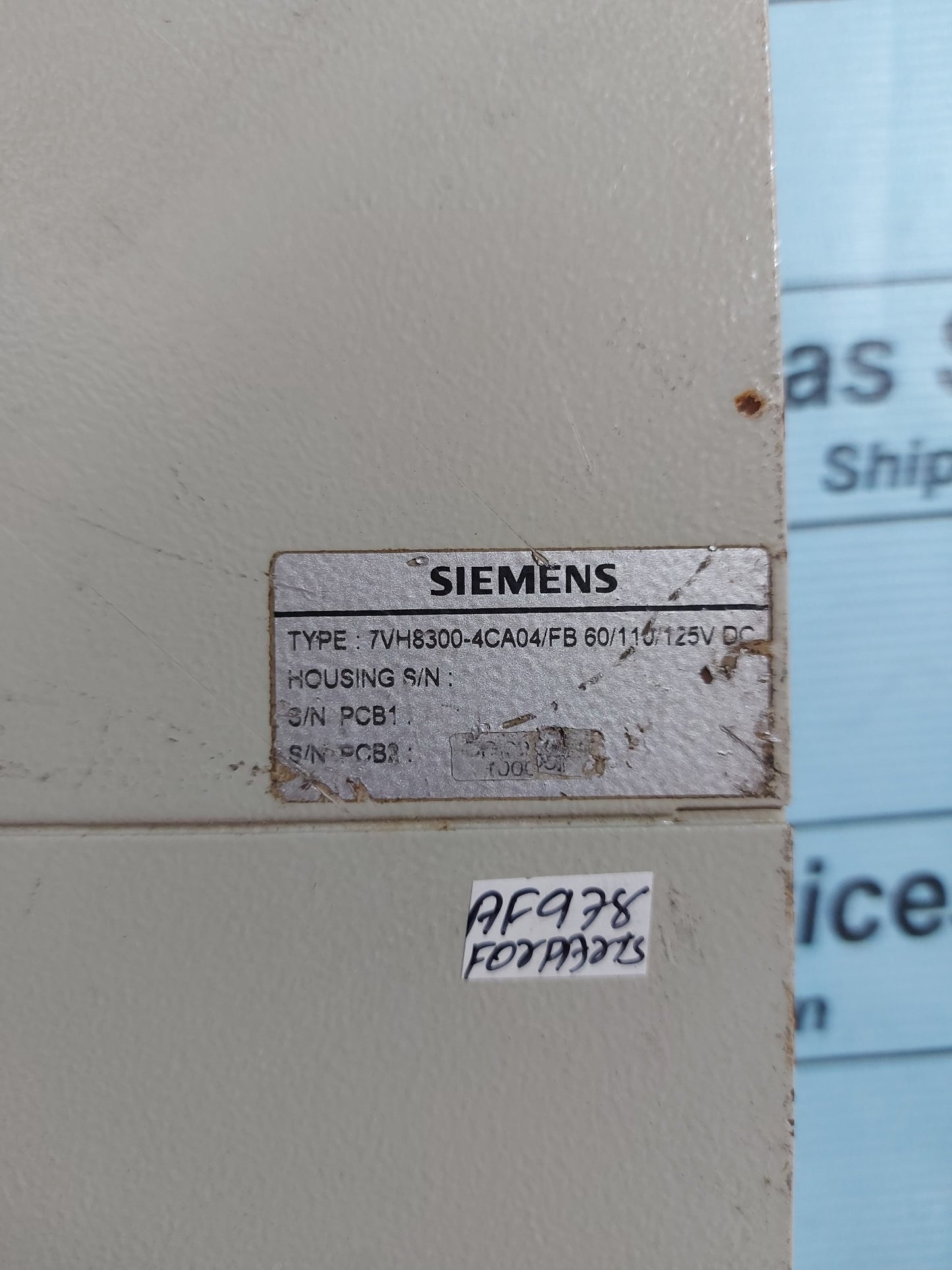 SIEMENS 7VH8300-4CA04/FB HIGH IMPEDANCE DIFFERENTIAL RELAY