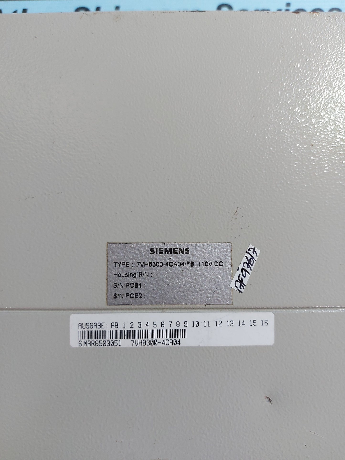SIEMENS 7VH8300-4CA04/FB HIGH IMPEDANCE DIFFERENTIAL RELAY