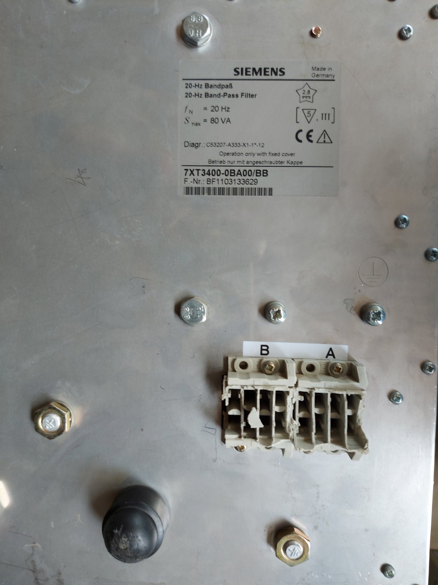 SIEMENS 7XT3400-0BA00/BB 20-Hz BAND-PASS FILTER