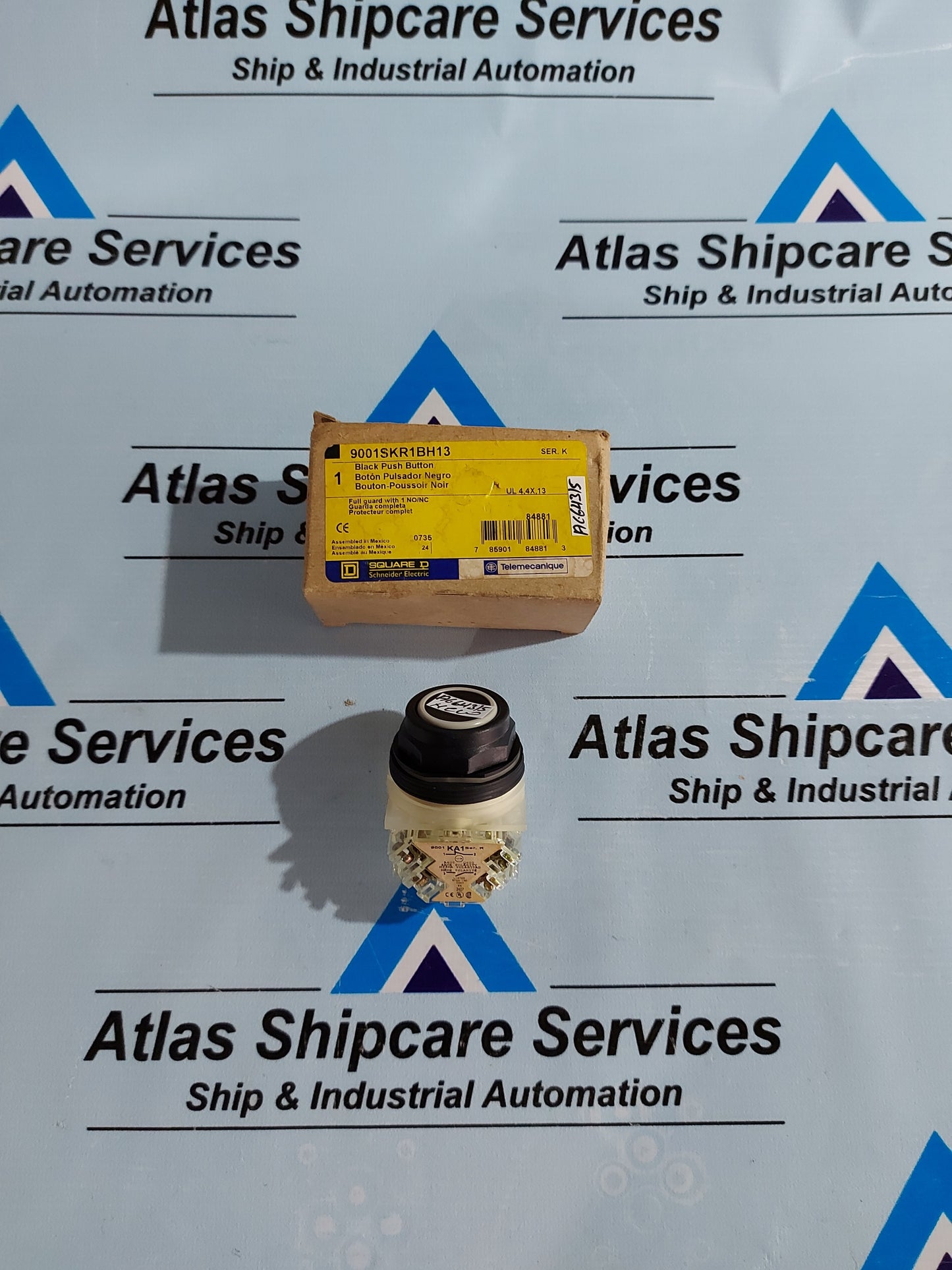 SQUARE D 9001SKR1BH13 BLACK PUSH BUTTON