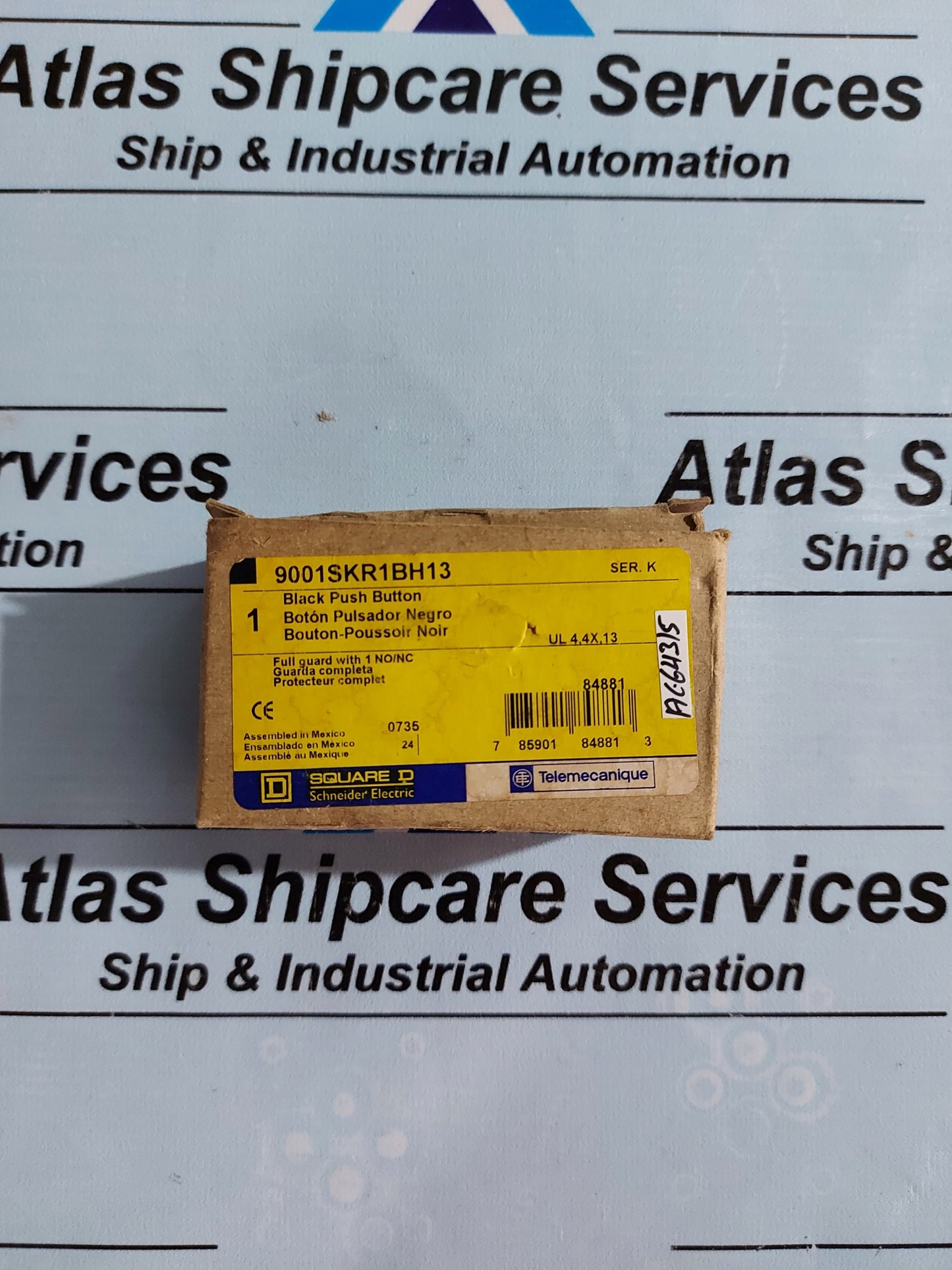 SQUARE D 9001SKR1BH13 BLACK PUSH BUTTON