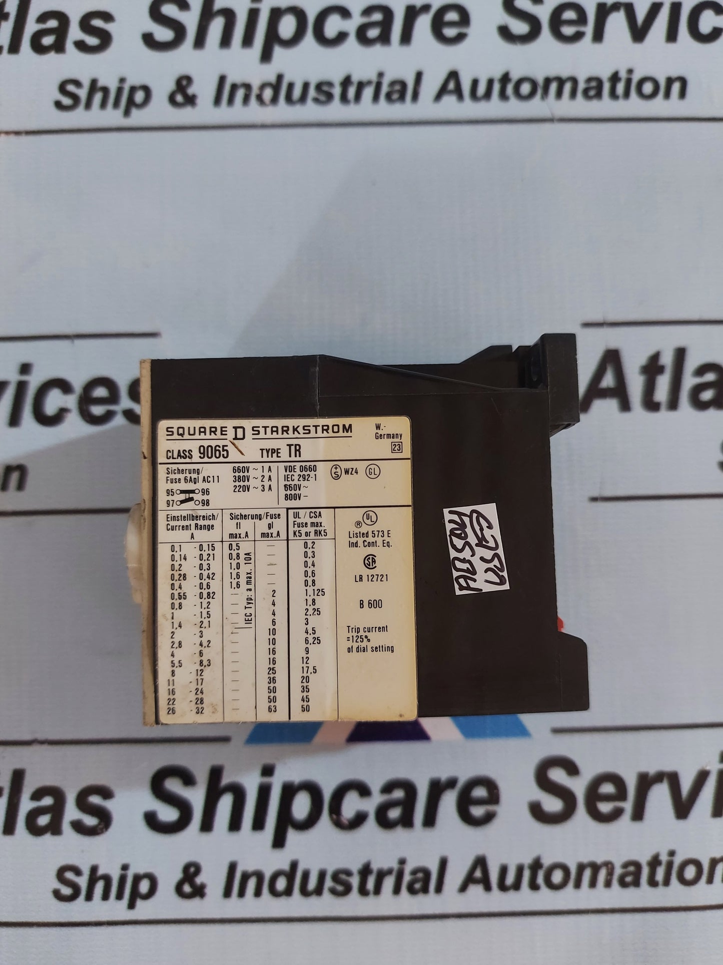 SQUARE D CLASS 9065 TYPE TR2 OVERLOAD RELAY