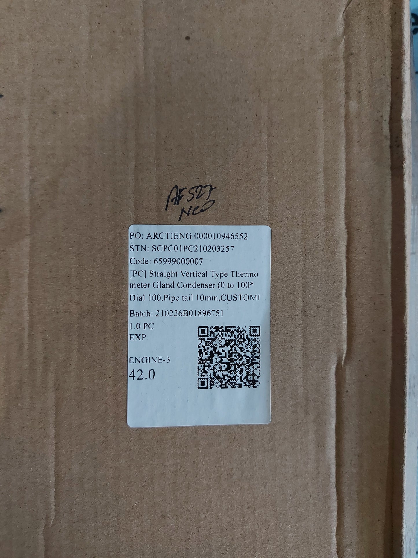 STRAIGHT VERTICAL TYPE THERMOMETER GLAND CONDENSER (0 TO 100'C)