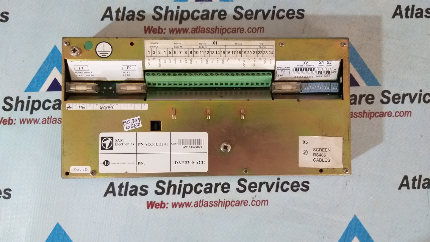 Sam Electronics DAP 2200-ACC Monitoring And Control System P/N: 815.001.112 01