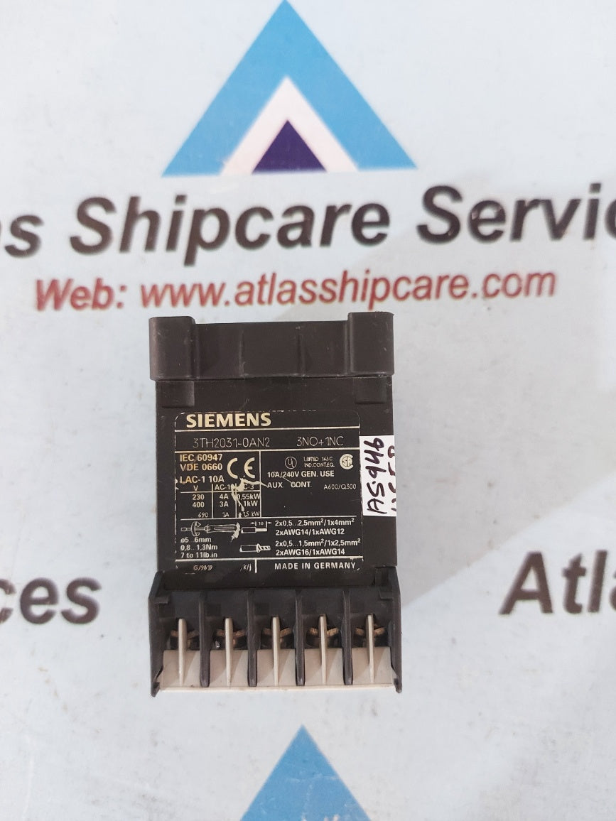 Siemens 3TH2031-0AN2 Control Relay 3NO+1NC 10 Amp
