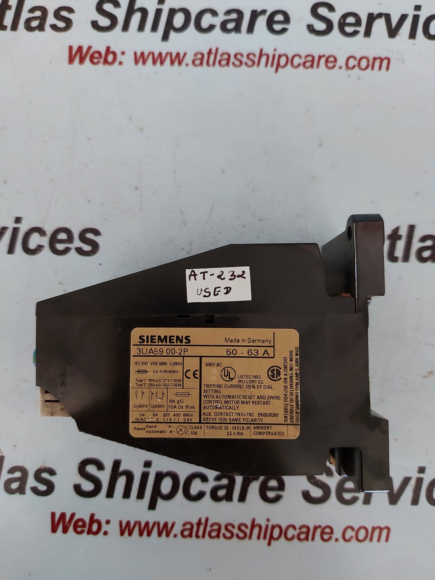 Siemens 3UA59 00-2P Thermal Delayed Overload Relay