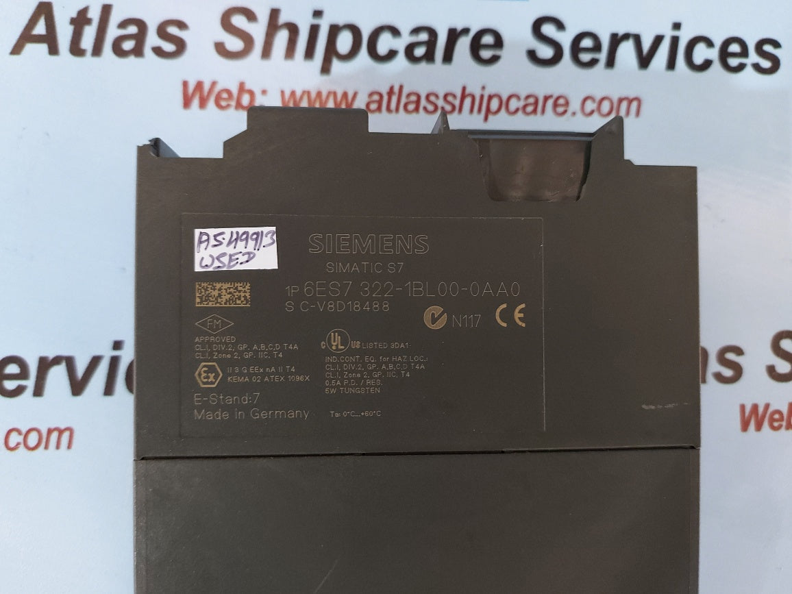Siemens Simatic S7 SM322 6ES7 322-1BL00-0AA0 Digital Output Module