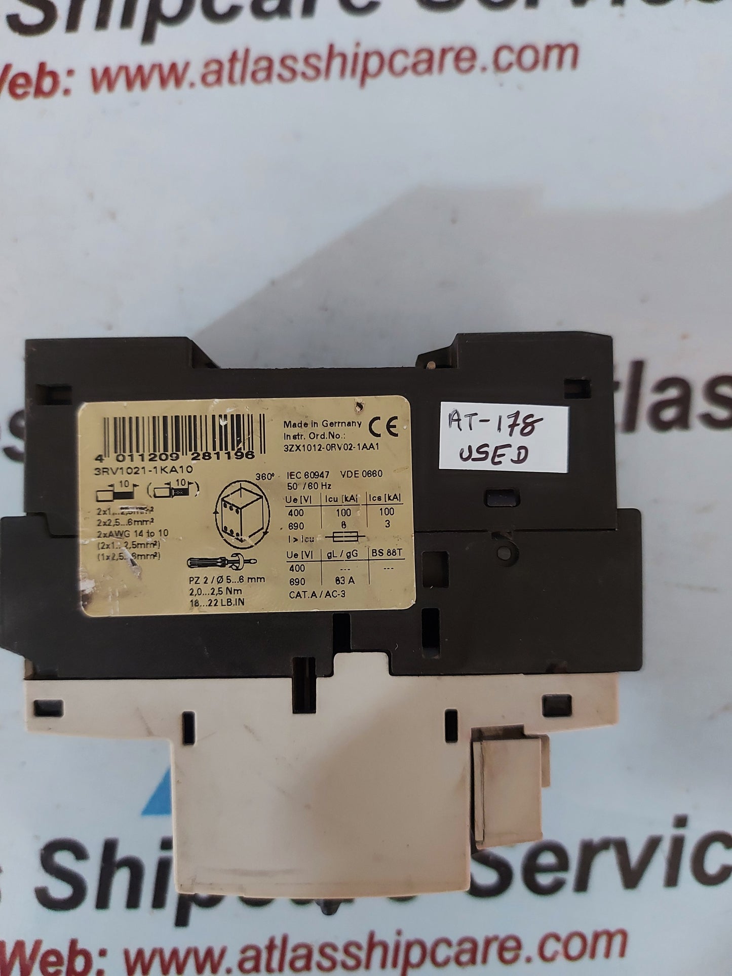 Siemens Sirius 3R 3RV1021-1KA10 Motor Circuit Breaker