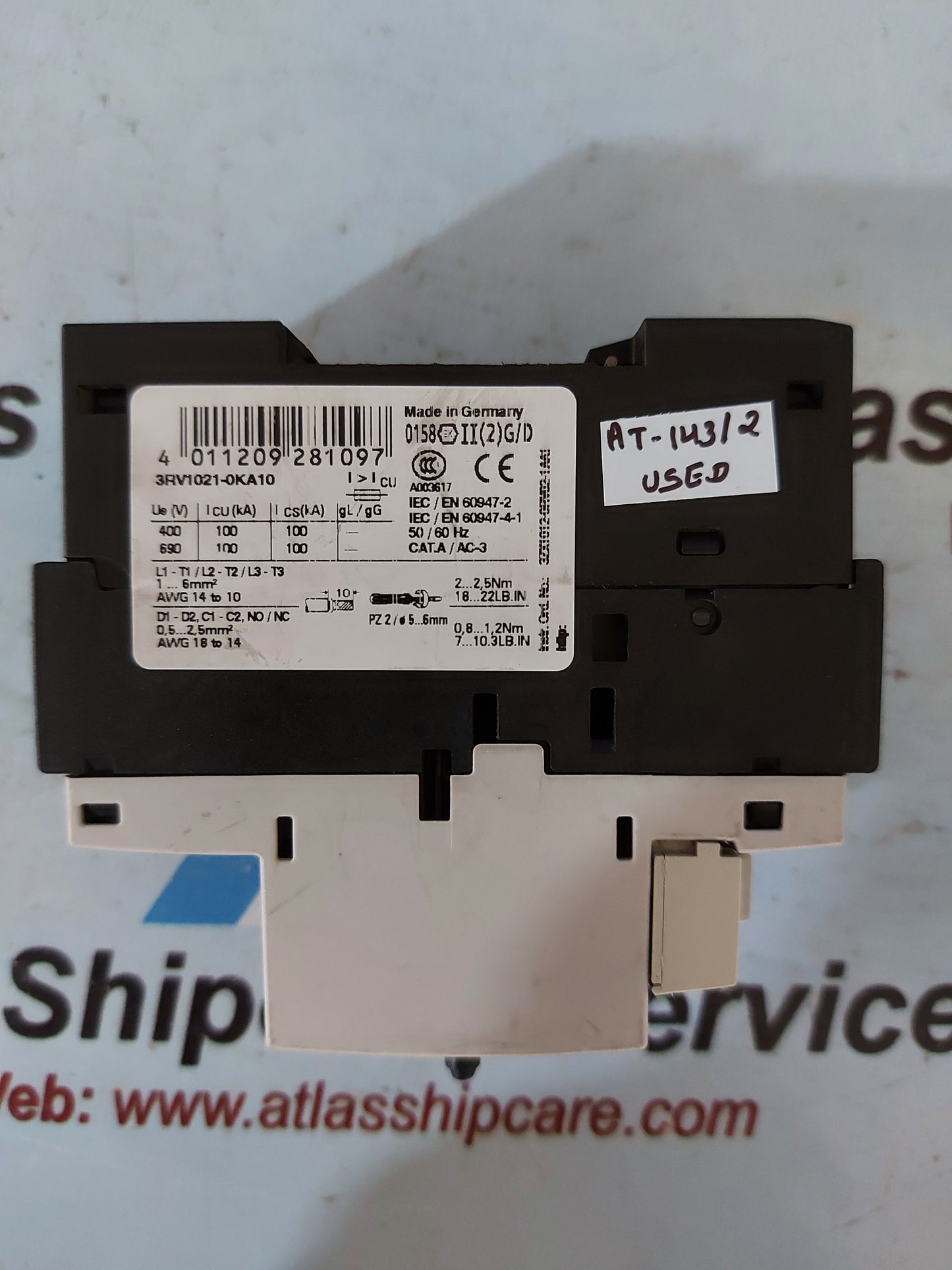 Siemens Sirius 3RV1021-0KA10 Motor Starter Protector