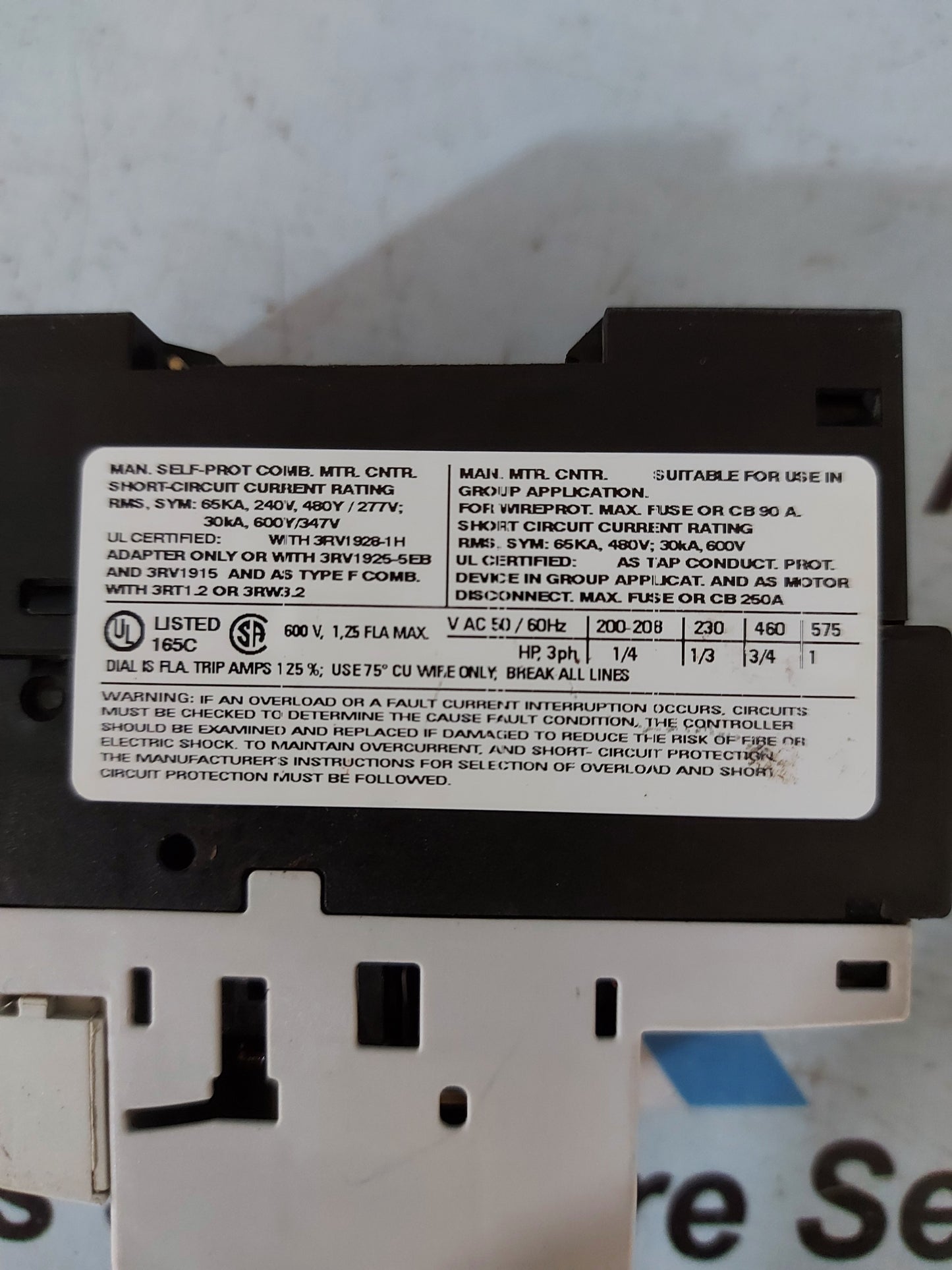 Siemens Sirius 3RV1021-0KA10 Motor Starter Protector