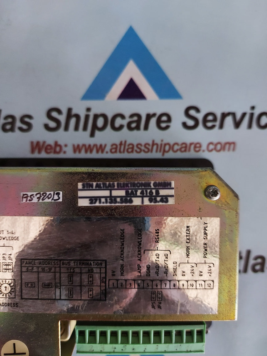 Stn Atlas BAT 416 B Signal Fire Alarm Control Display