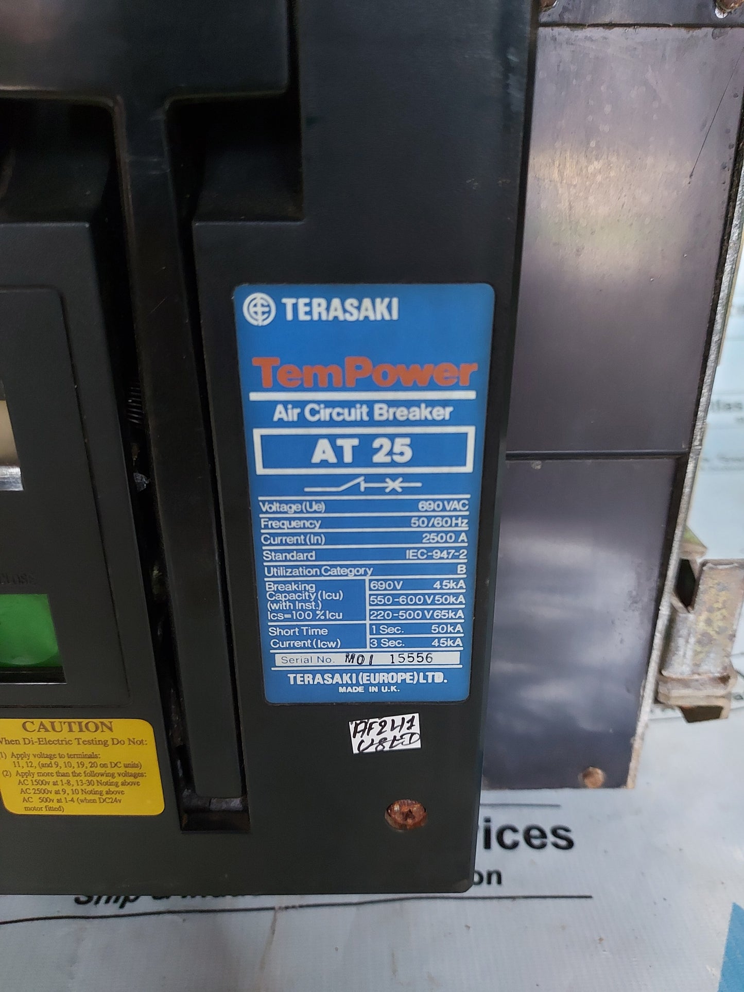 TERASAKI TEMPOWER AT 25 AIR CIRCUIT BREAKER