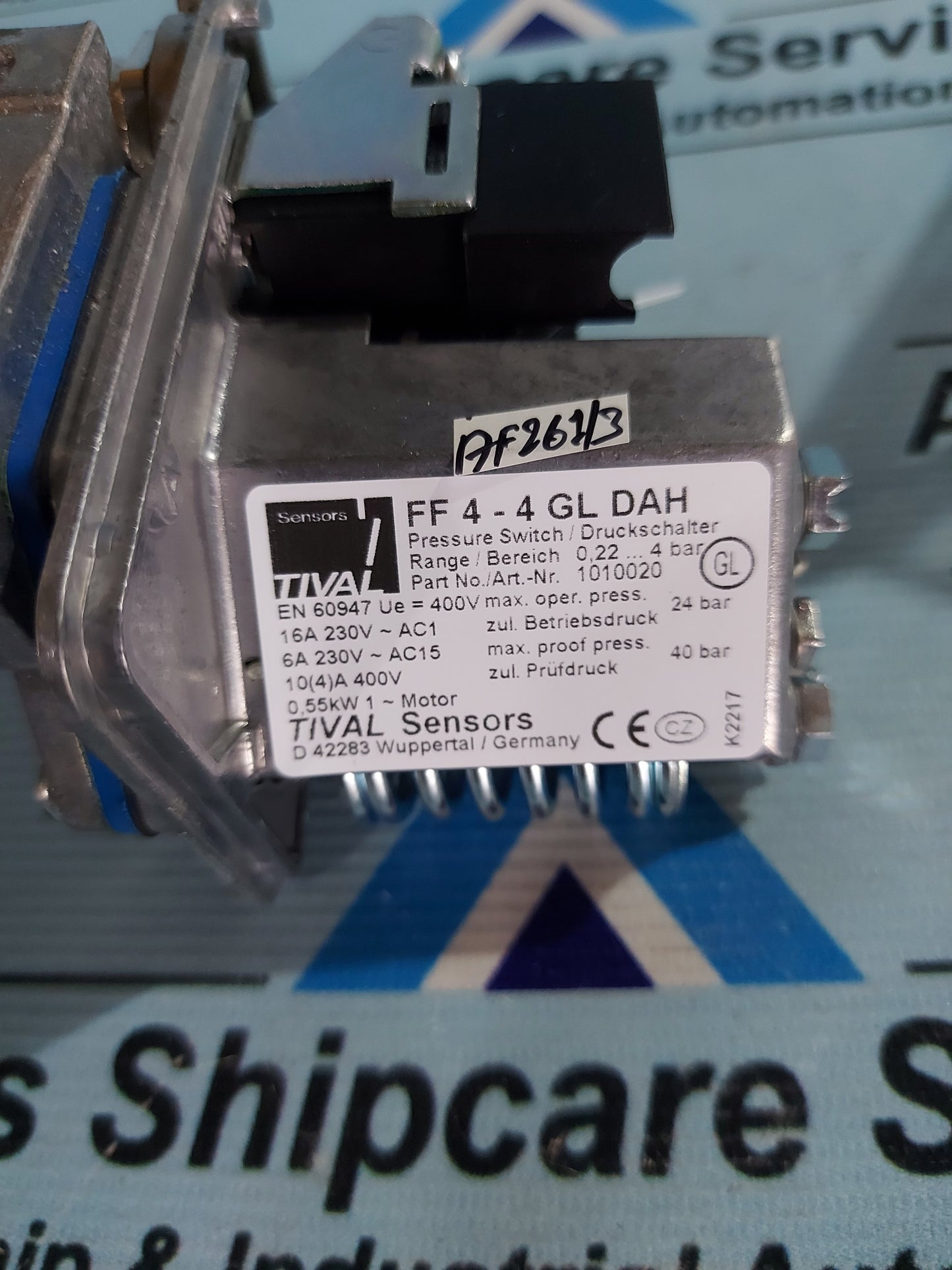 TIVAL SENSORS FF 4-4 GL DAH PRESSURE SWITCH
