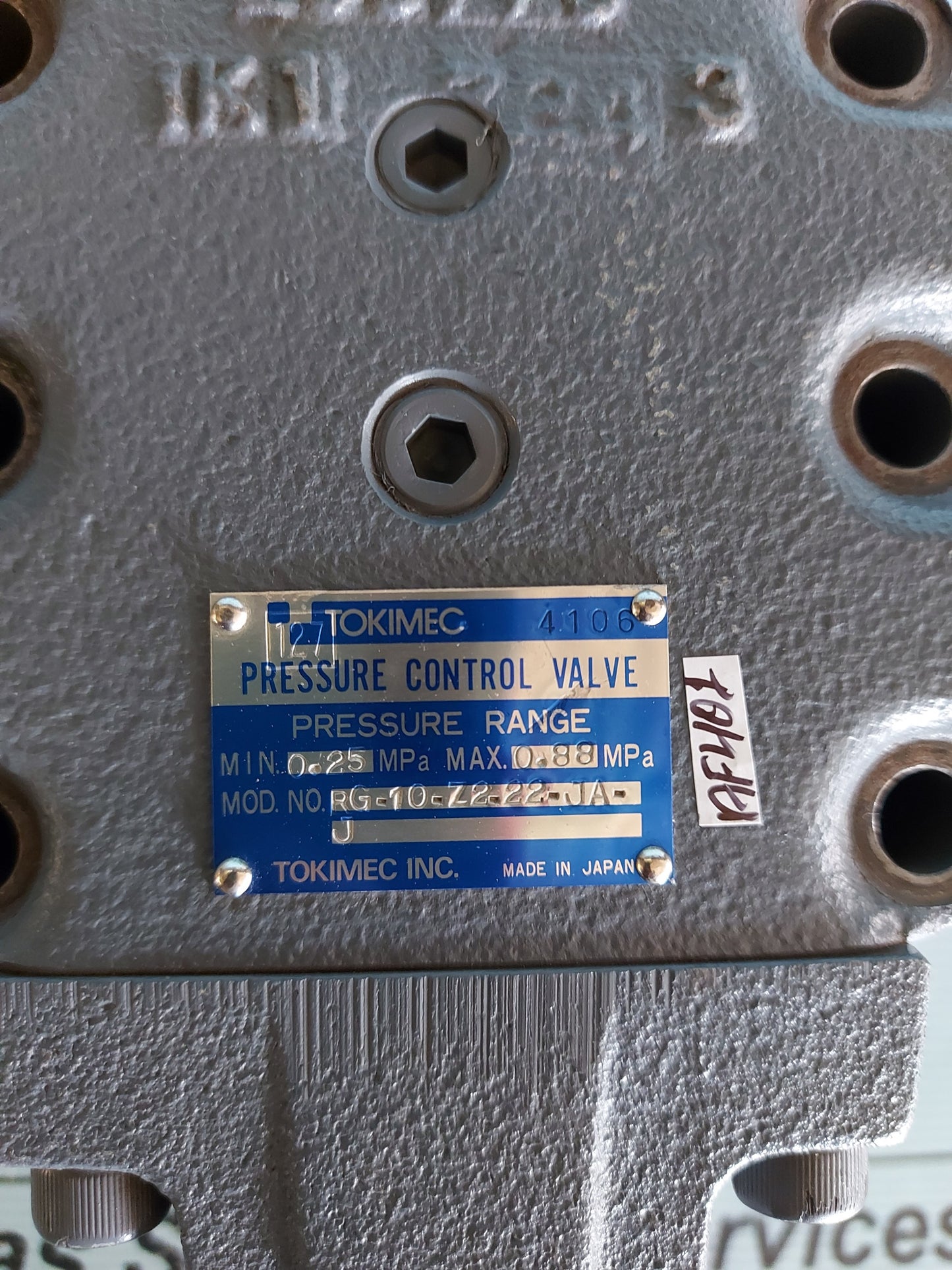 TOKIMEC RG-10-Z2-22-JA-J PRESSURE CONTROL VALVE
