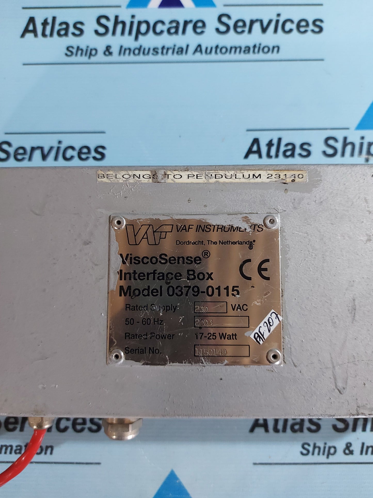 VAF VISCOSENSE 0379-0115 INTERFACE BOX WITH SENSOR