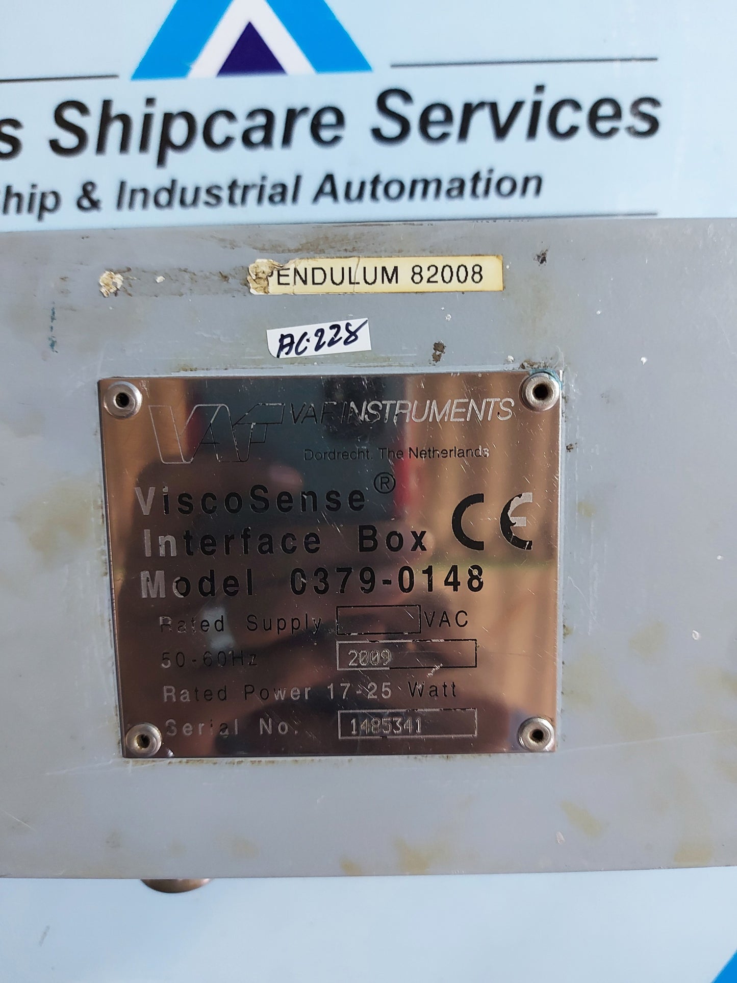 VAF VISCOSENSE 0379-0148 INTERFACE BOX WITH SENSOR