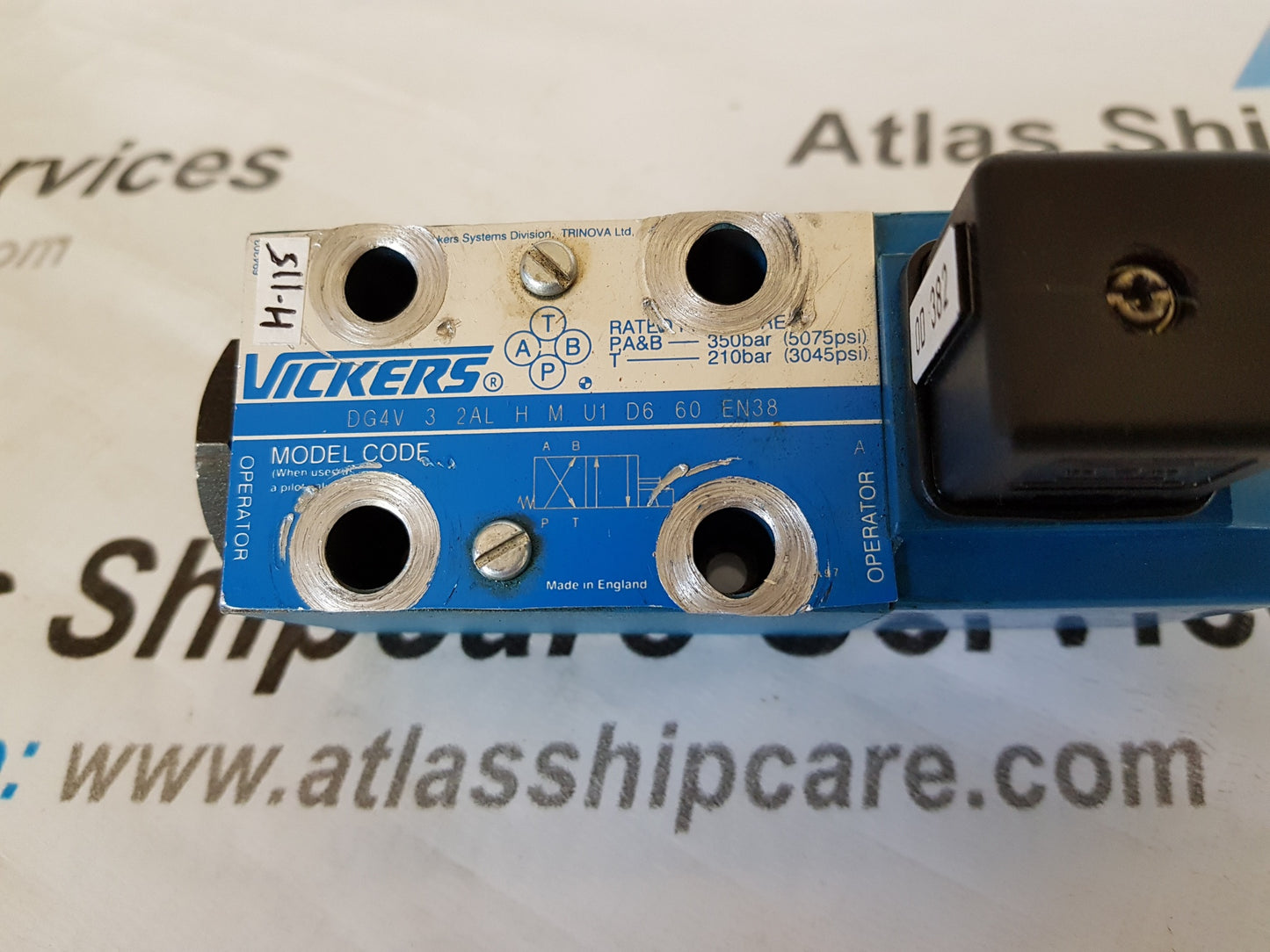 VICKERS DG4V 3 2AL H M U1D6 60 EN38 DIRECTIONAL CONTROL HYDRAULIC VALVE H115