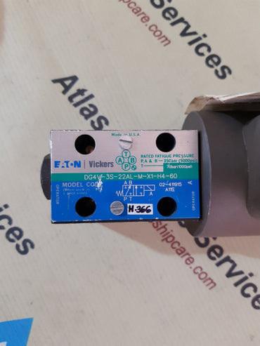 VICKERS DG4V-3S-22AL-M-X1-H4-60 SOLENOID OPRETED DIRECTIONAL VALVE H366