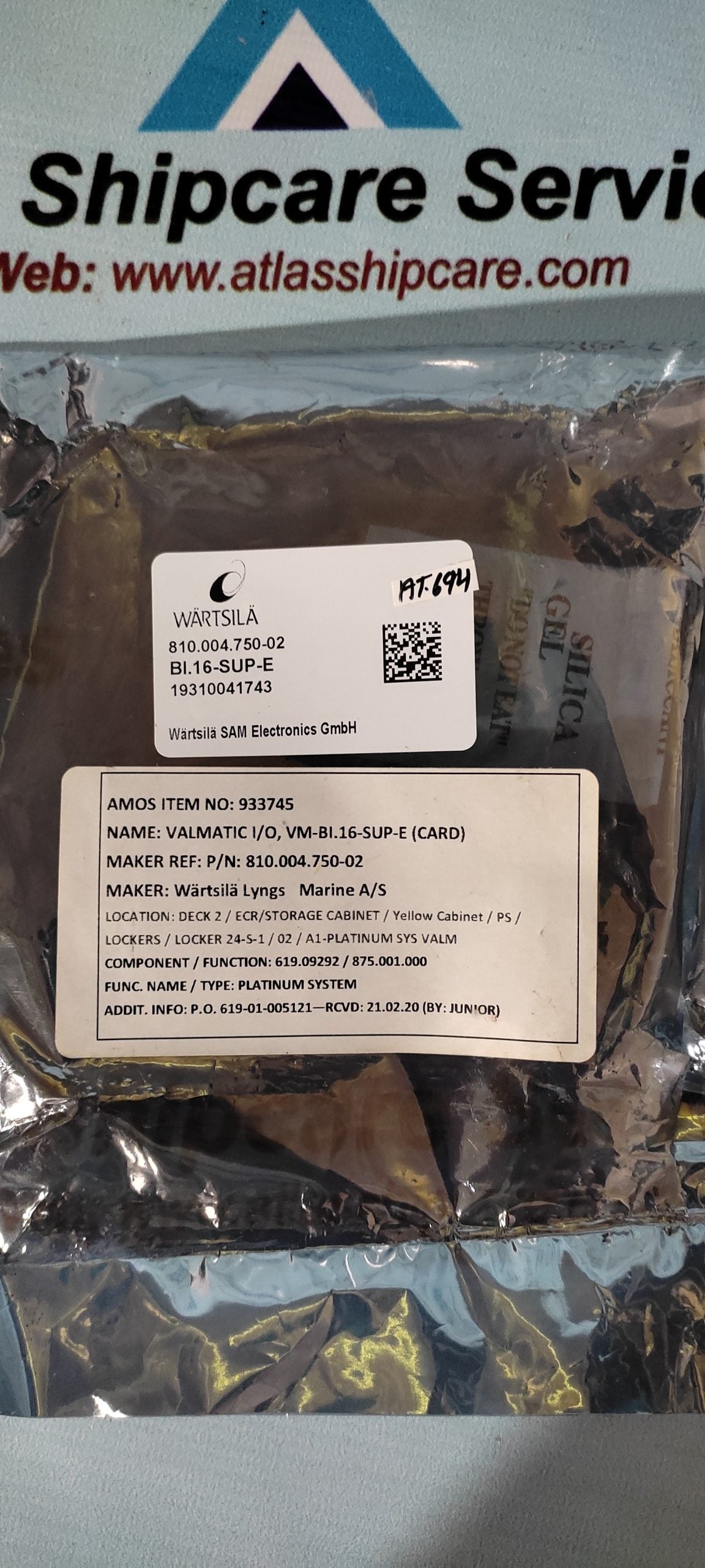 WARTSILA BI.16-SUP-E 810.004.750-02 MODULE