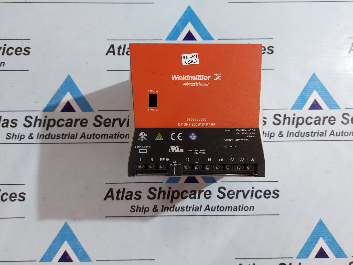 WEIDMULLER 8708680000 CP SNT 250W 24V 10A SWITCHED MODE POWER SUPPLY