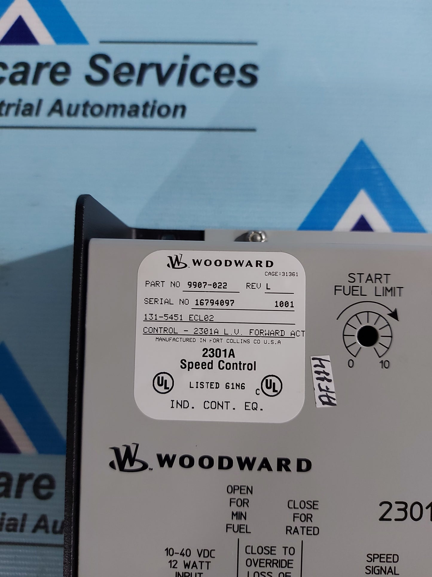 WOODWARD 2301A SPEED CONTROL 9907-022 REV.L