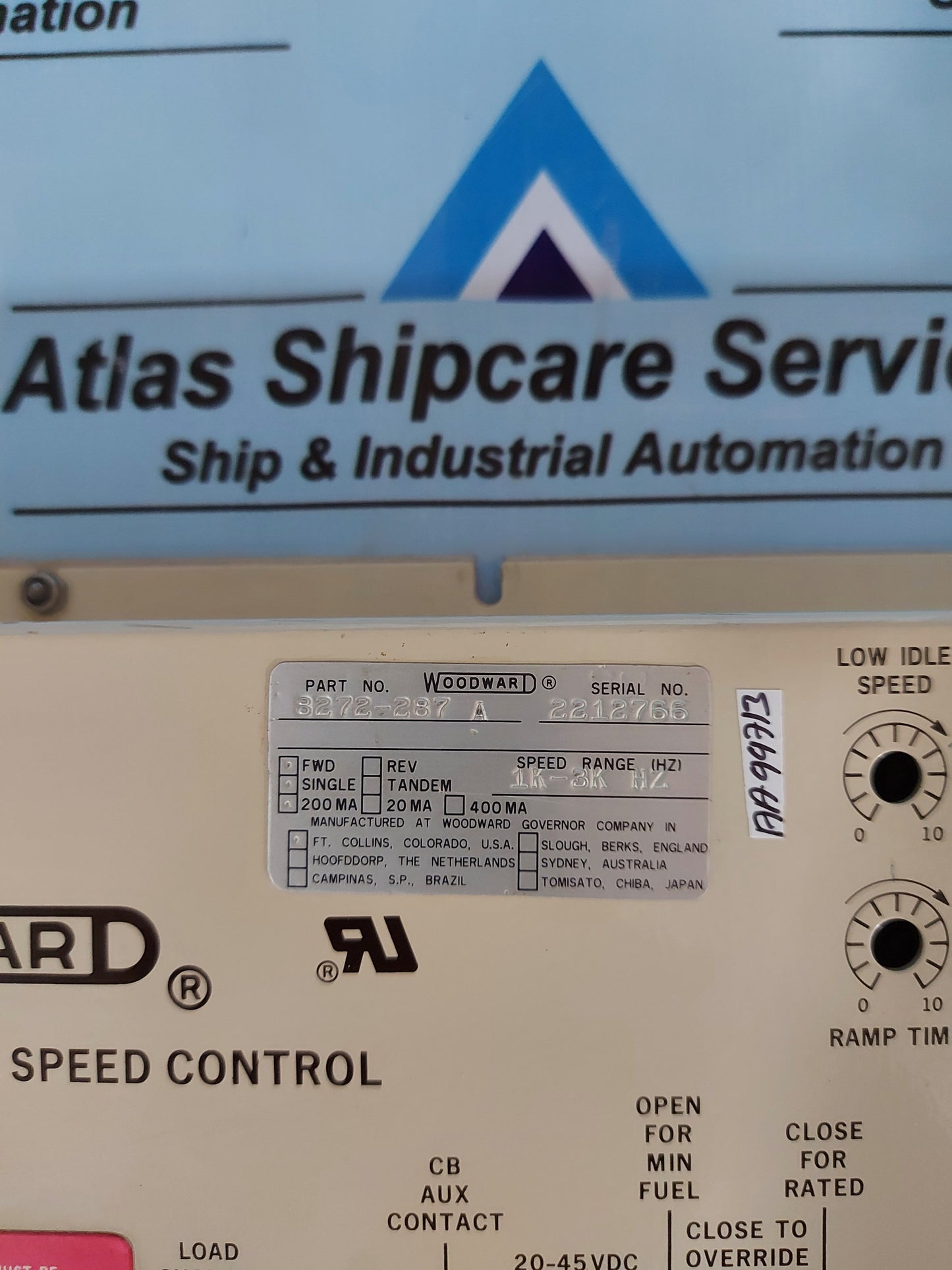 WOODWARD 8272-287 2301A LOAD SHARING & SPEED CONTROL REV.A