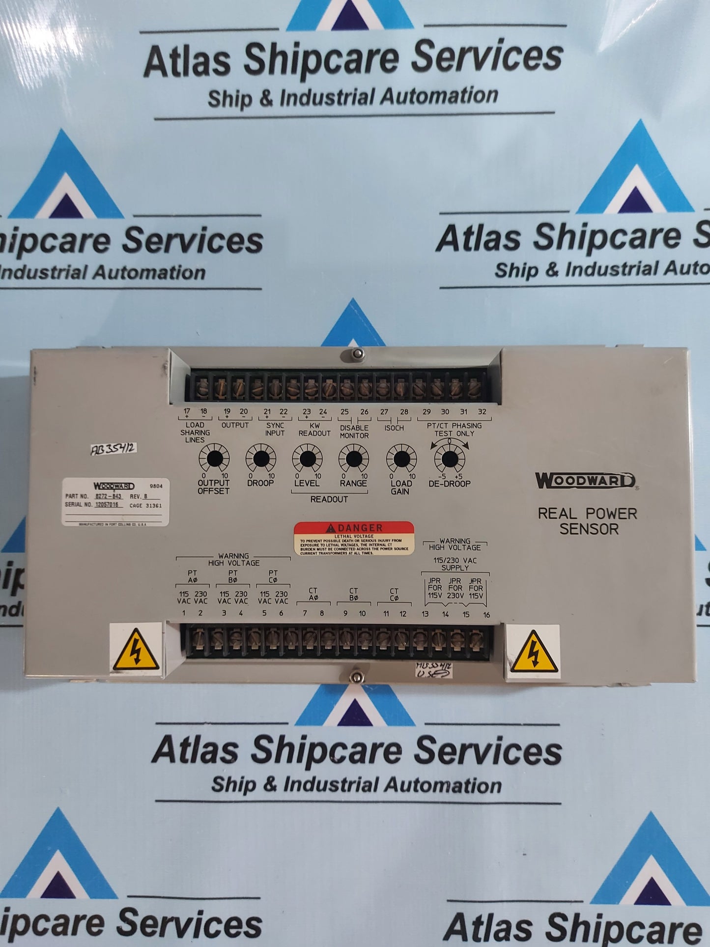 WOODWARD 8272-843 REV.B REAL POWER SENSOR