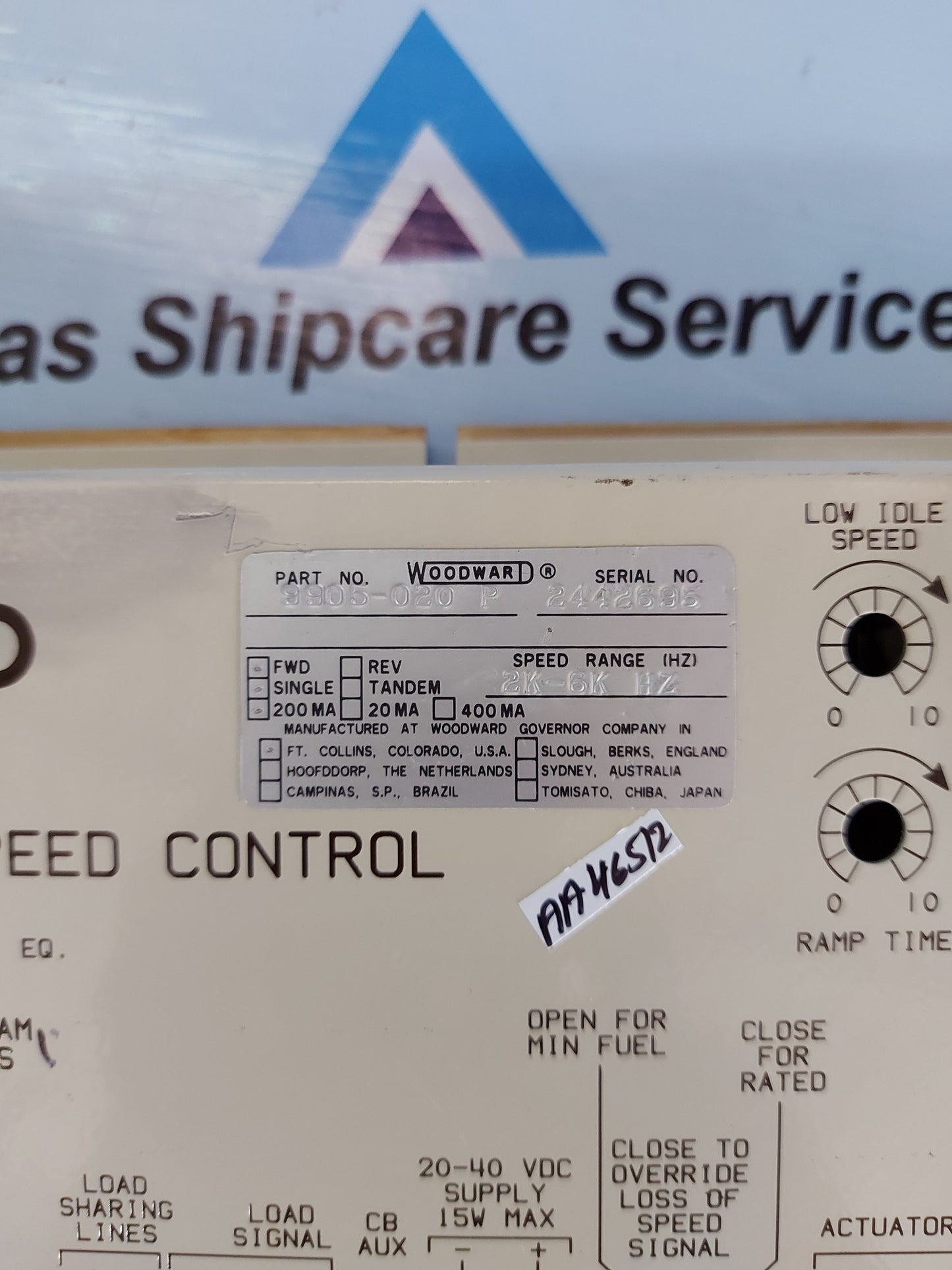WOODWARD 9905-020 LOW VOLTAGE 2301A LOAD SHARING & SPEED CONTROL REV.P