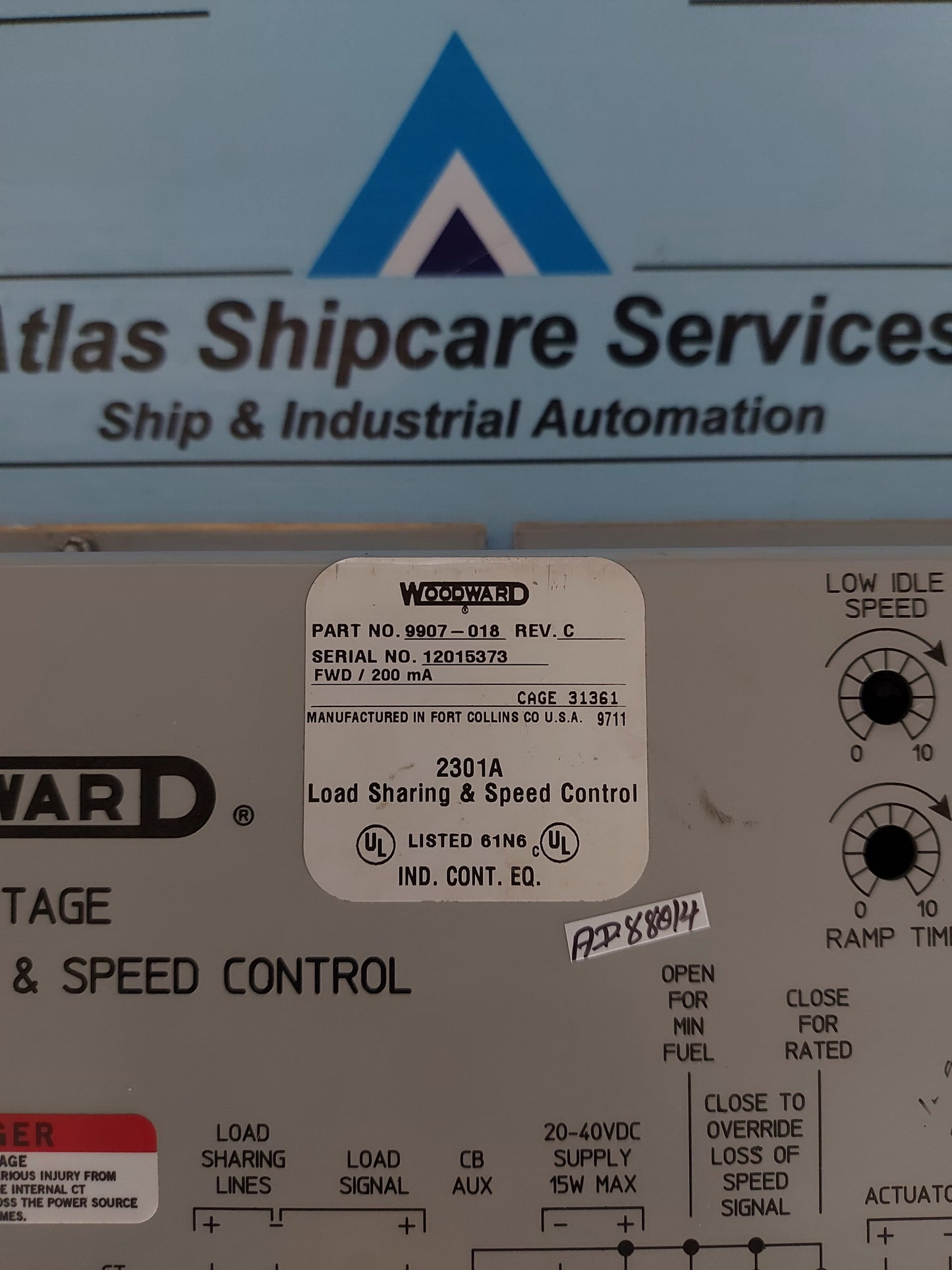 WOODWARD 9907-018 LOW VOLTAGE 2301A LOAD SHARING & SPEED CONTROL REV.C
