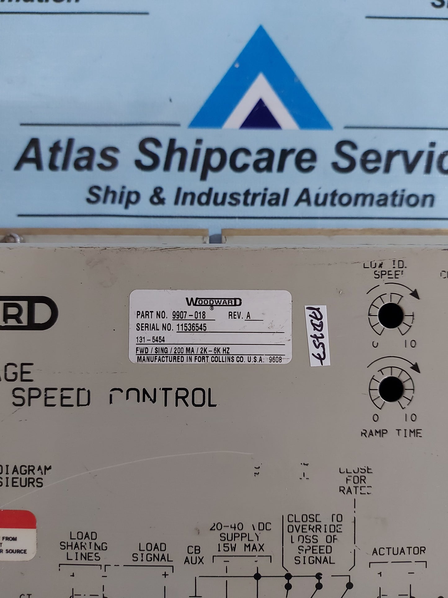 WOODWARD 9907-018 LOW VOLTAGE 2301A LOAD SHARING & SPEED CONTROL REV.A
